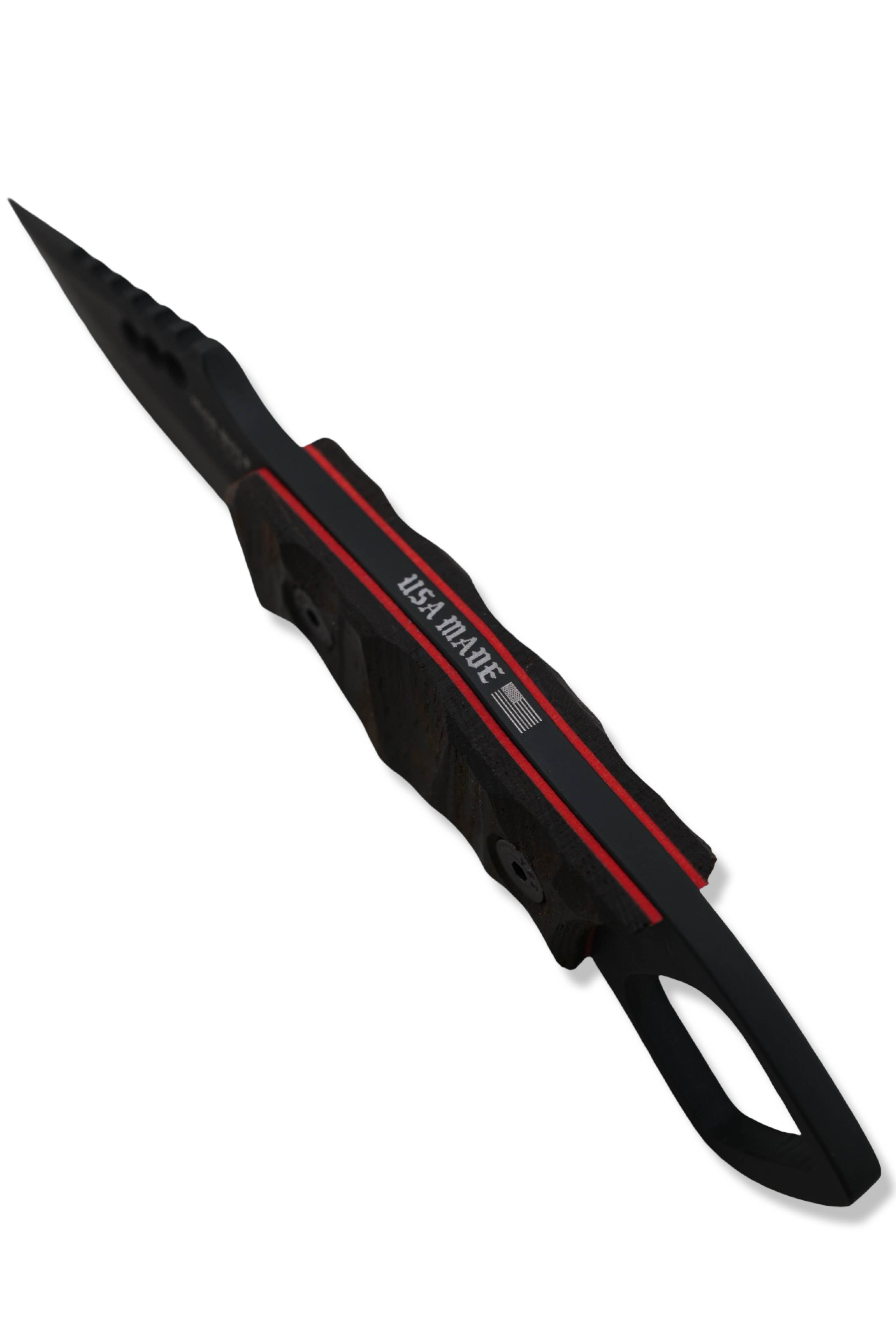 RPM Iron Wolf Custom 1/1 - Black Cerakote / Wenge Handle / Red Liner / Leather Sheath Included