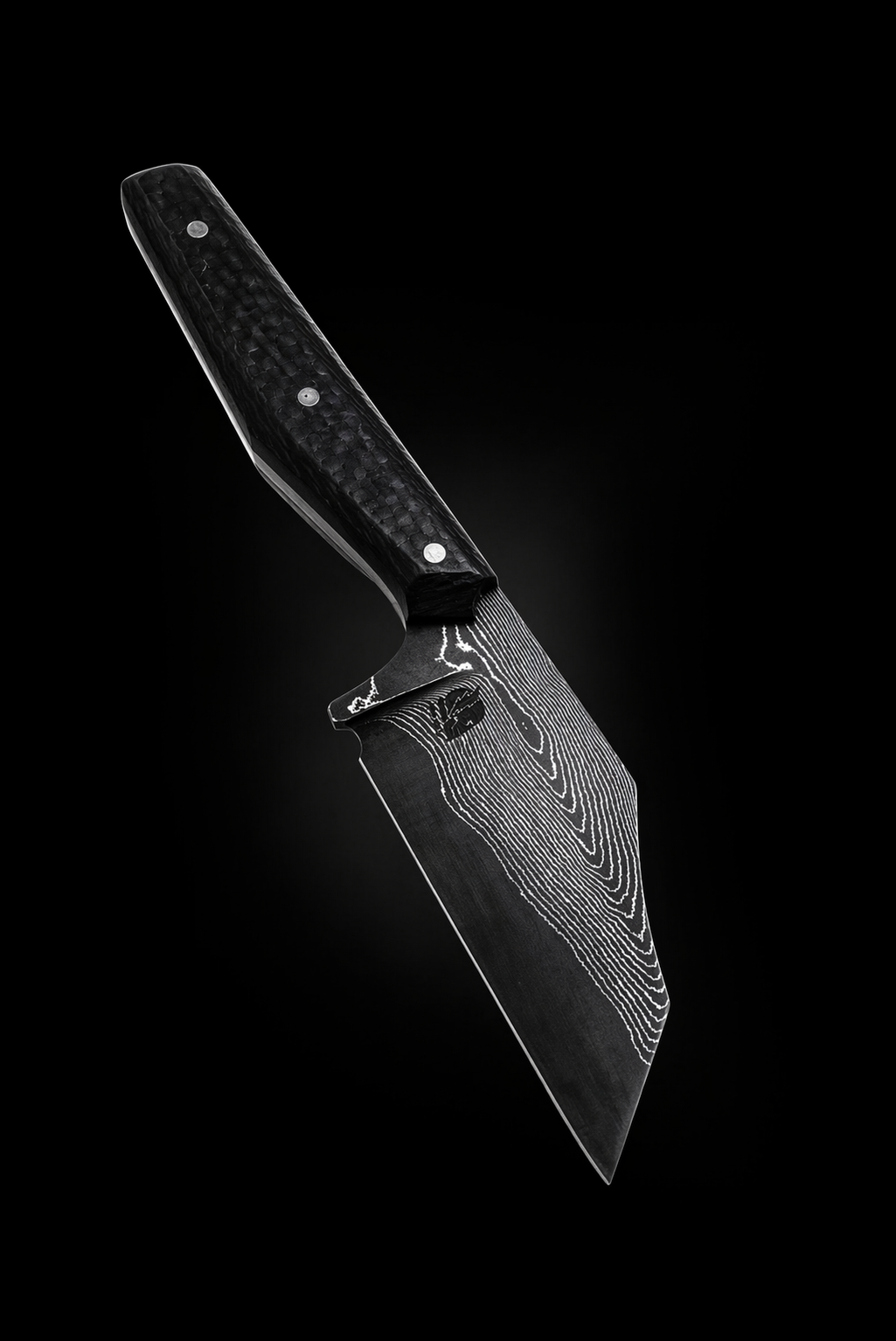 Mini Skinner Custom - Vegas Forge Stainless Damascus / Carbon Fiber Handle