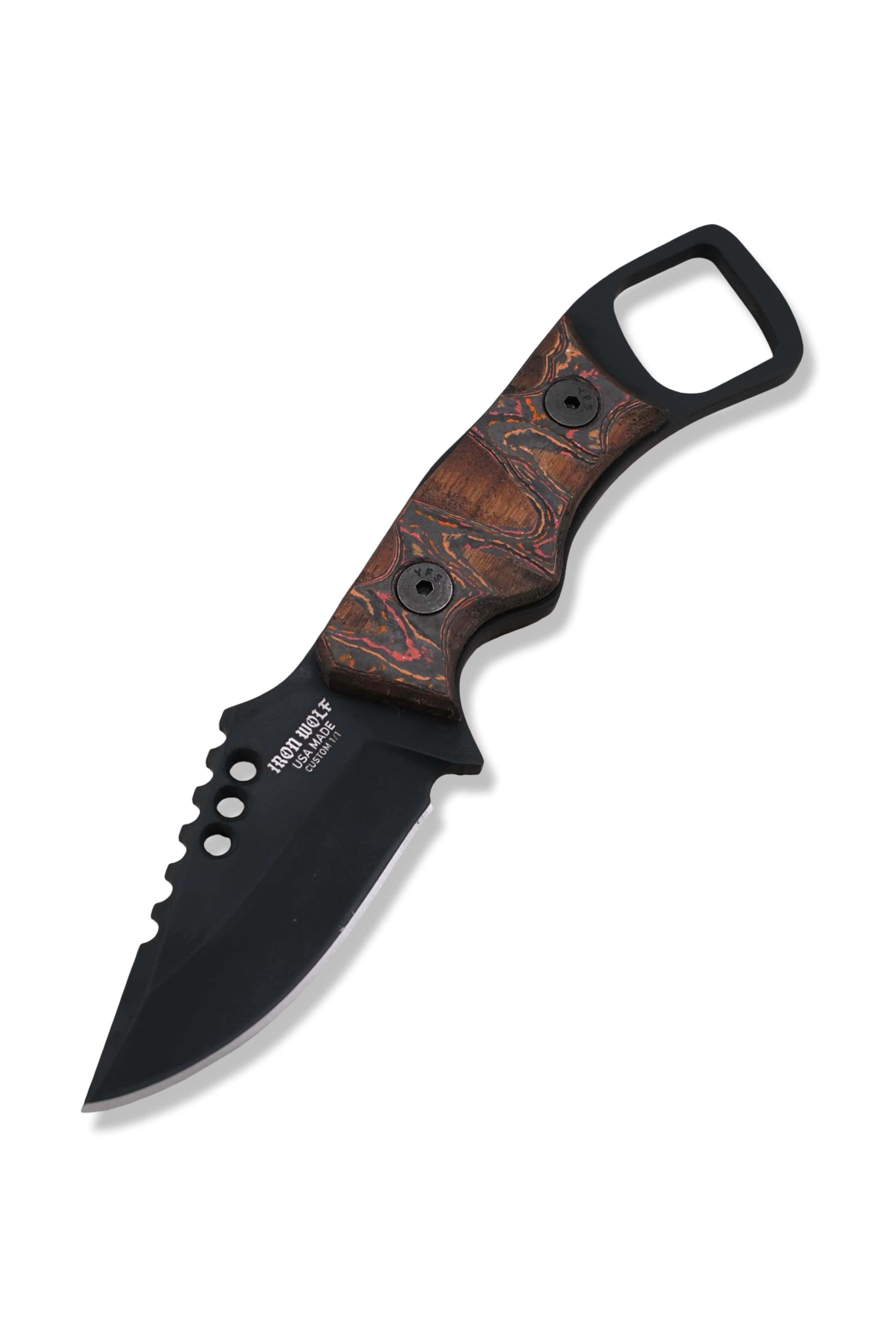 RPM Iron Wolf Custom 1/1 - Black Cerakote / Walnut + Camo Carbon Handle / Leather Sheath Included