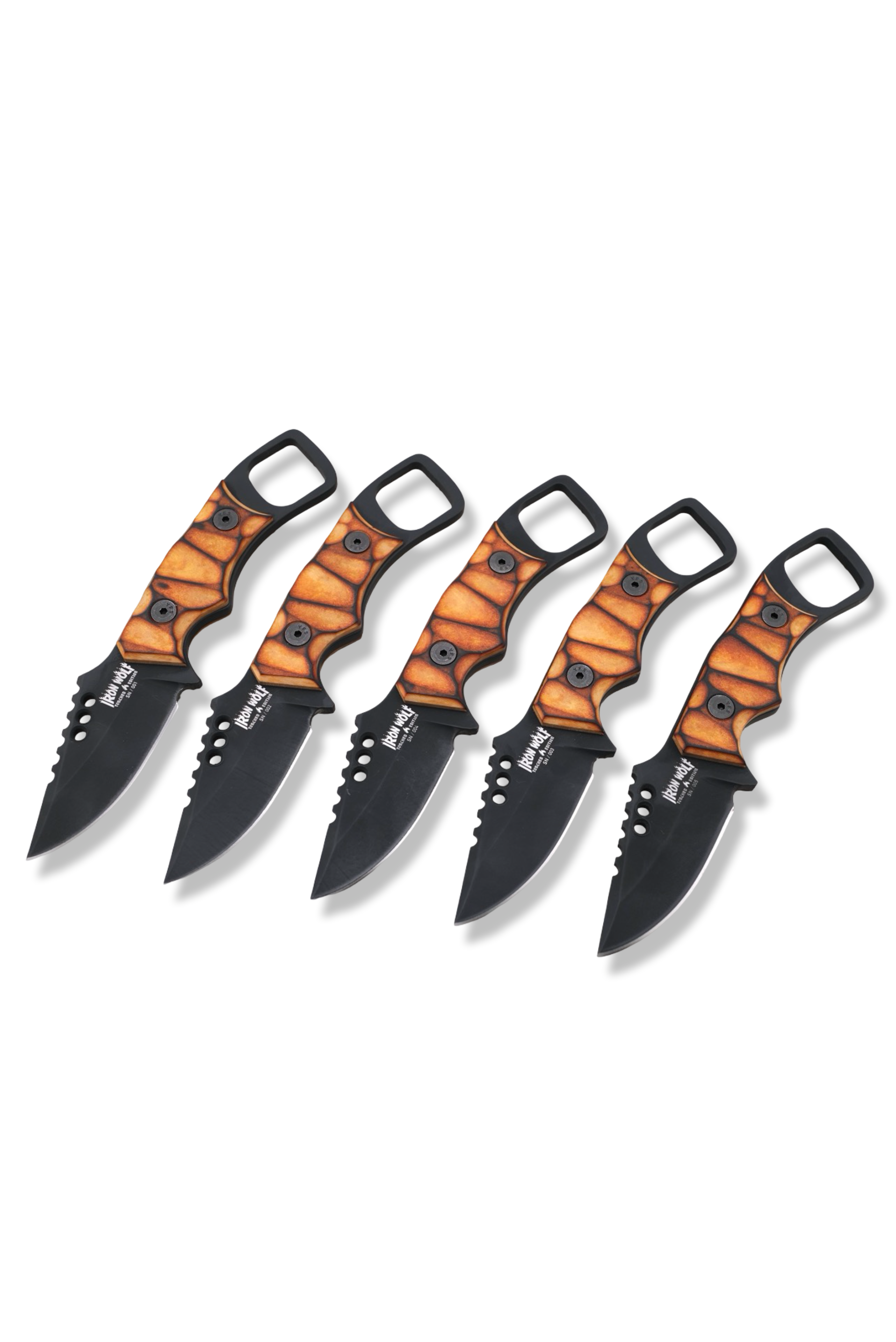 RPM Iron Wolf Torched Edition- Black Cerakote / Torched Richlite Handle / Leather Sheath Included