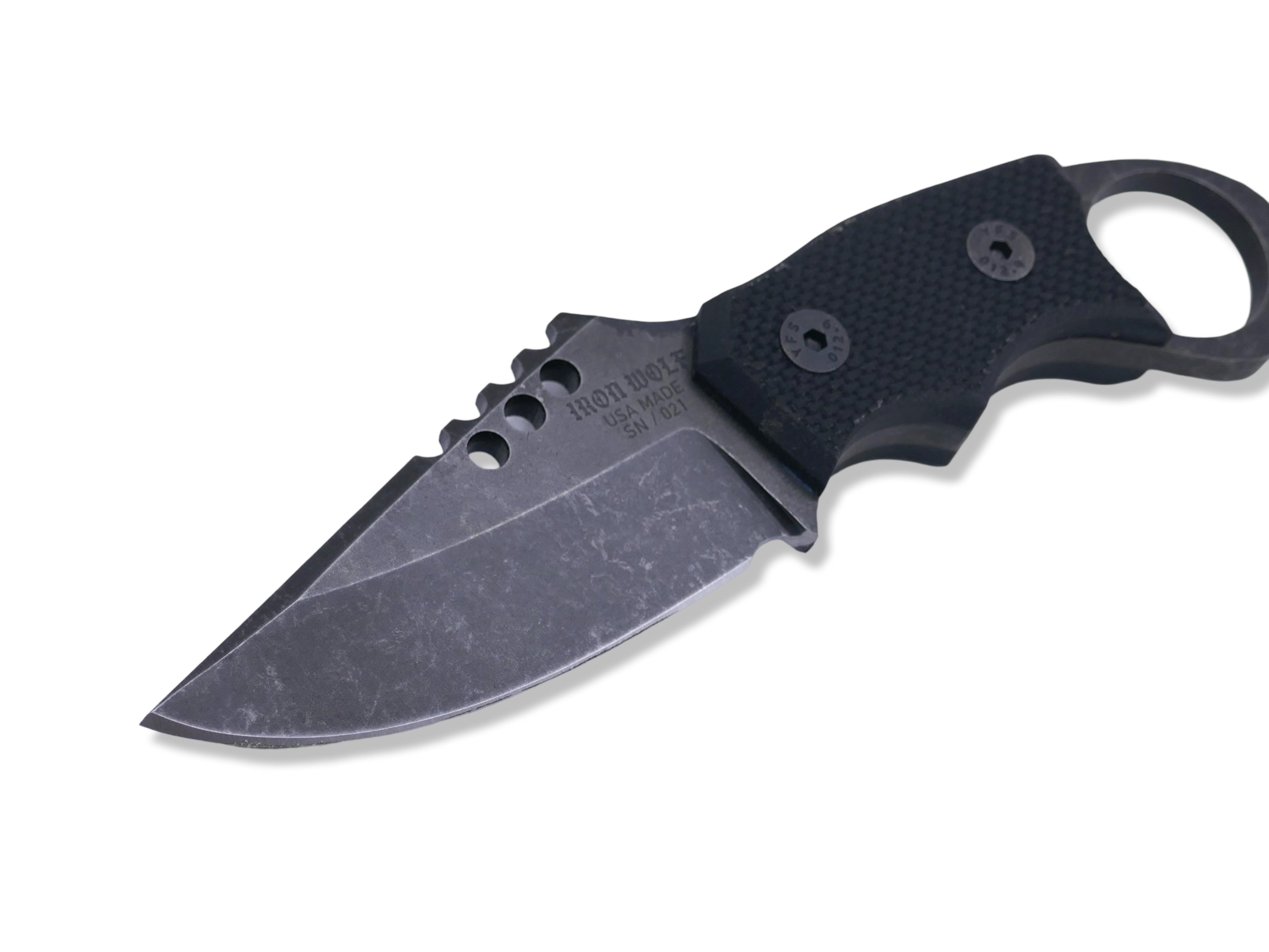 IRON WOLF - Dark Stonewash / Textured G-10 Handle