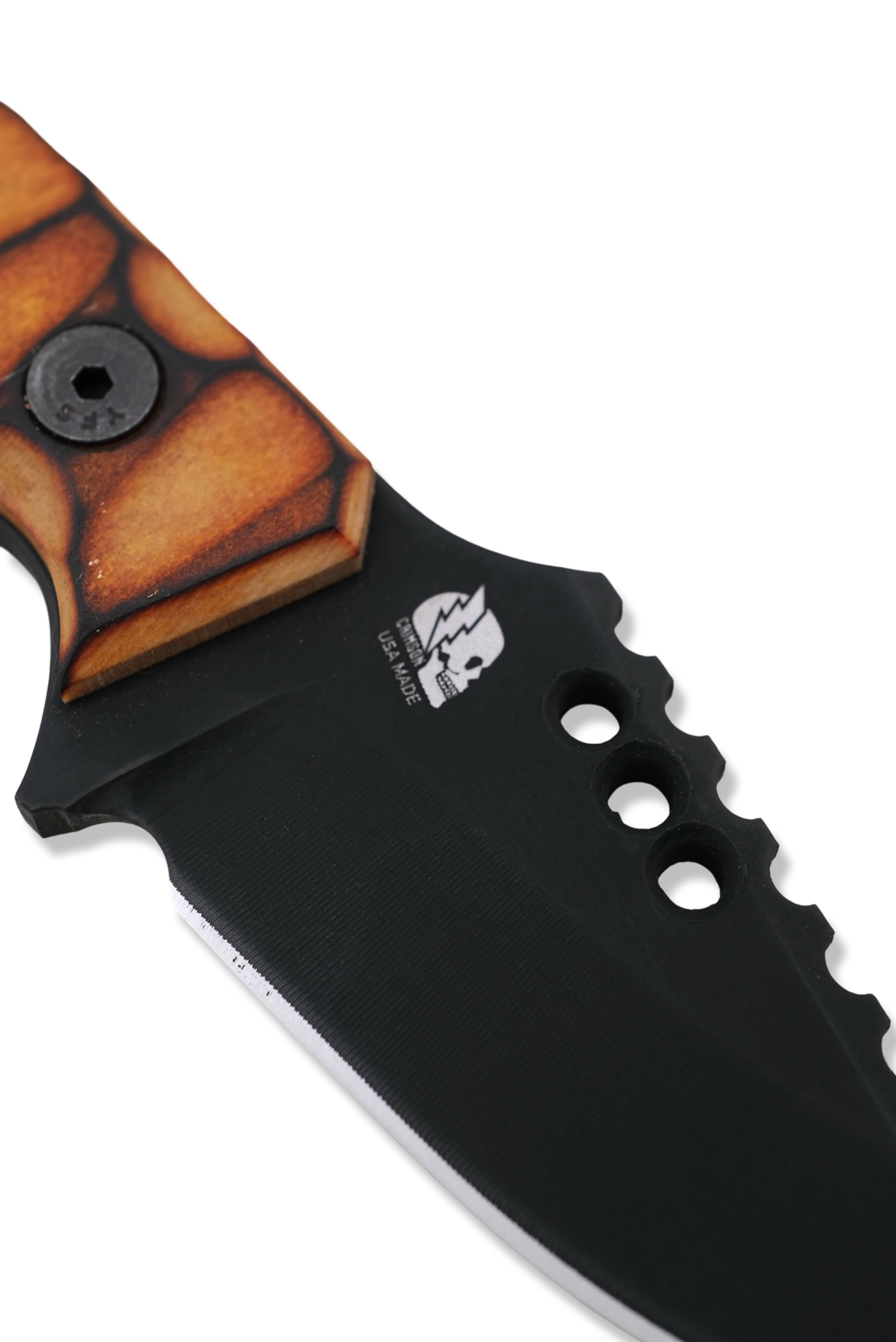 RPM Iron Wolf Torched Edition- Black Cerakote / Torched Richlite Handle / Leather Sheath Included
