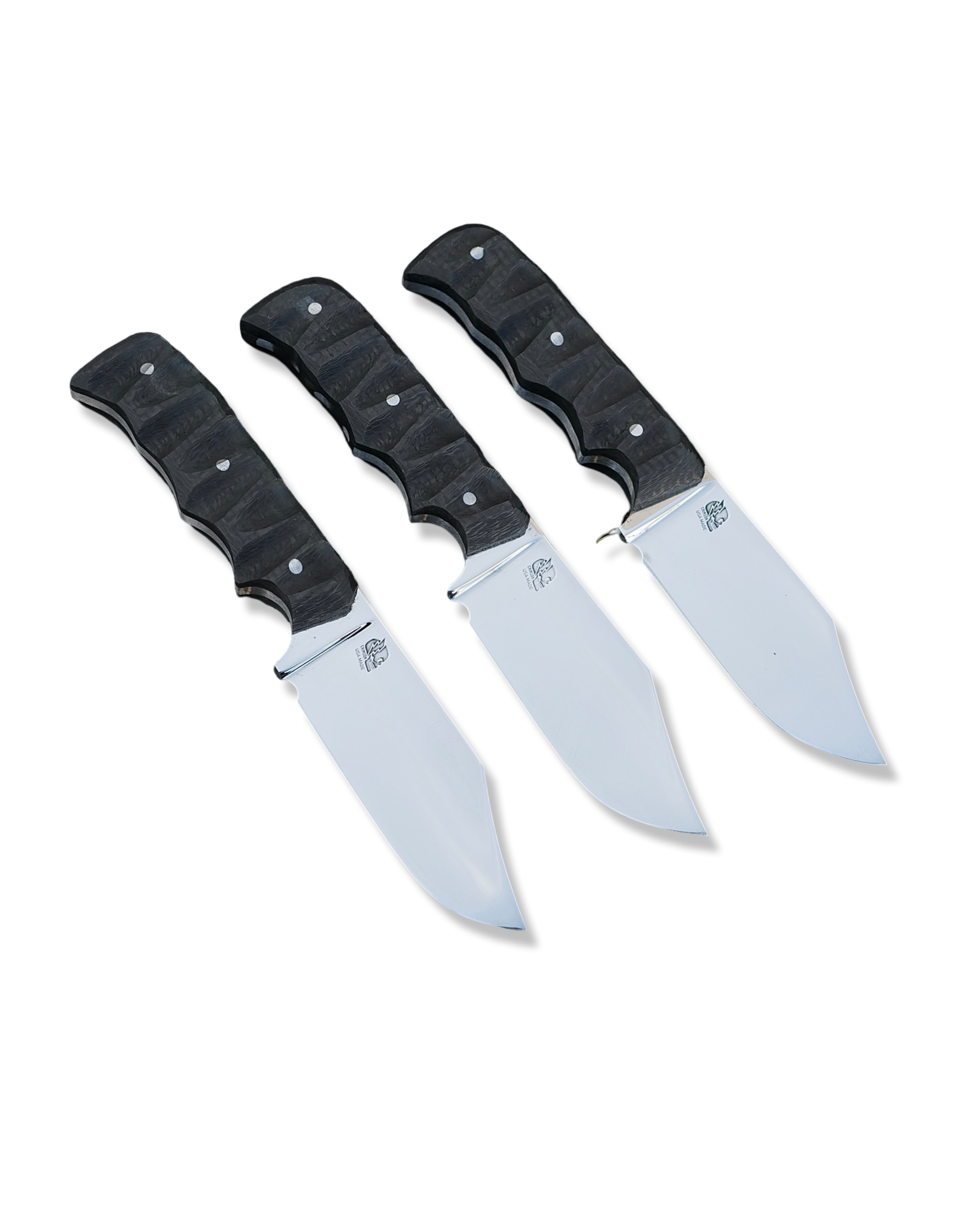 CUSTOM Nautilus Bowie - Mirror Polish Hollow Grind / Carbon Fiber Handle / USA Made / Leather Sheath Included