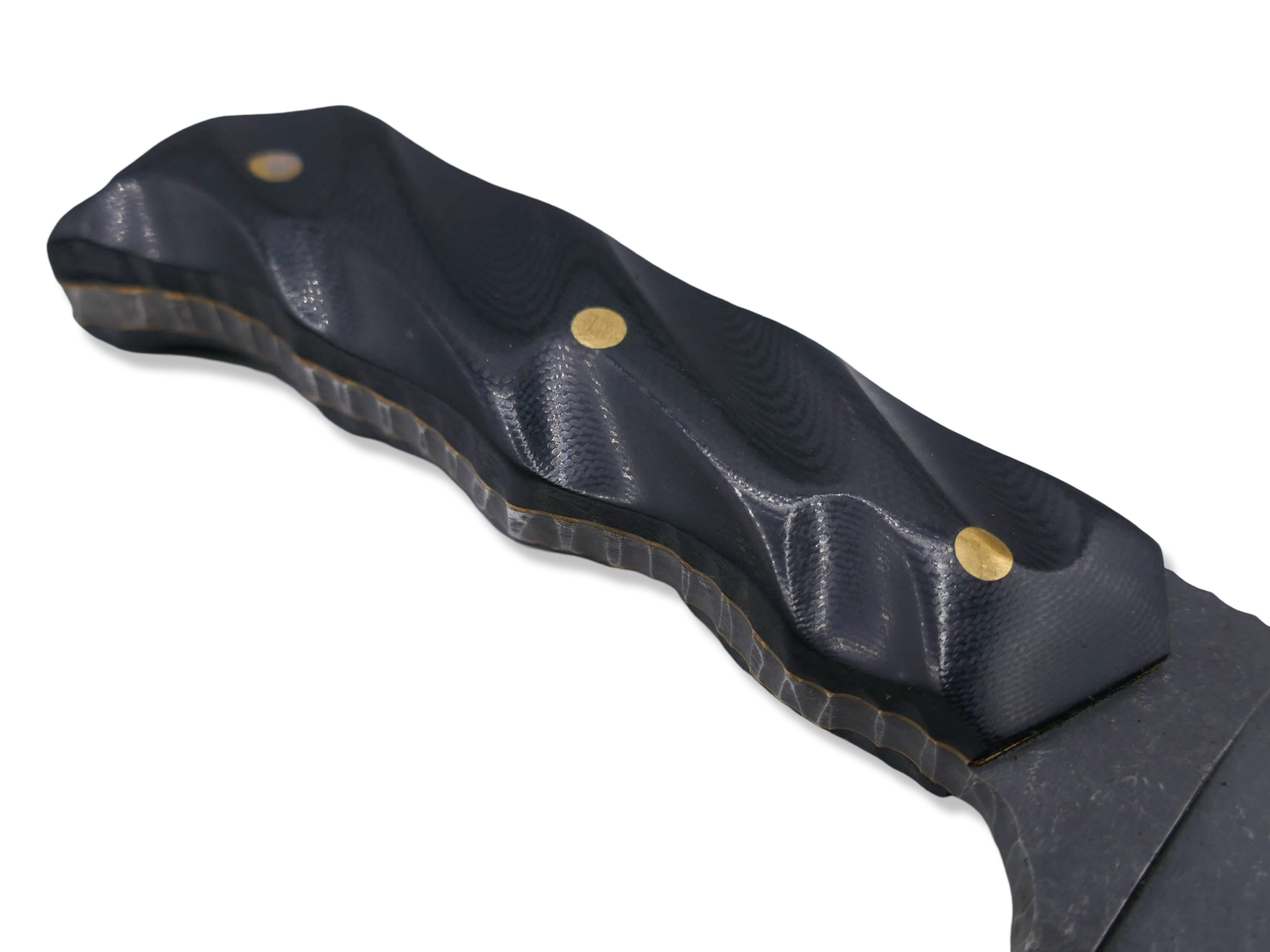 Slayer - Dark Stonewash / Black G-10 / Brass Liners / Full Spine Textured