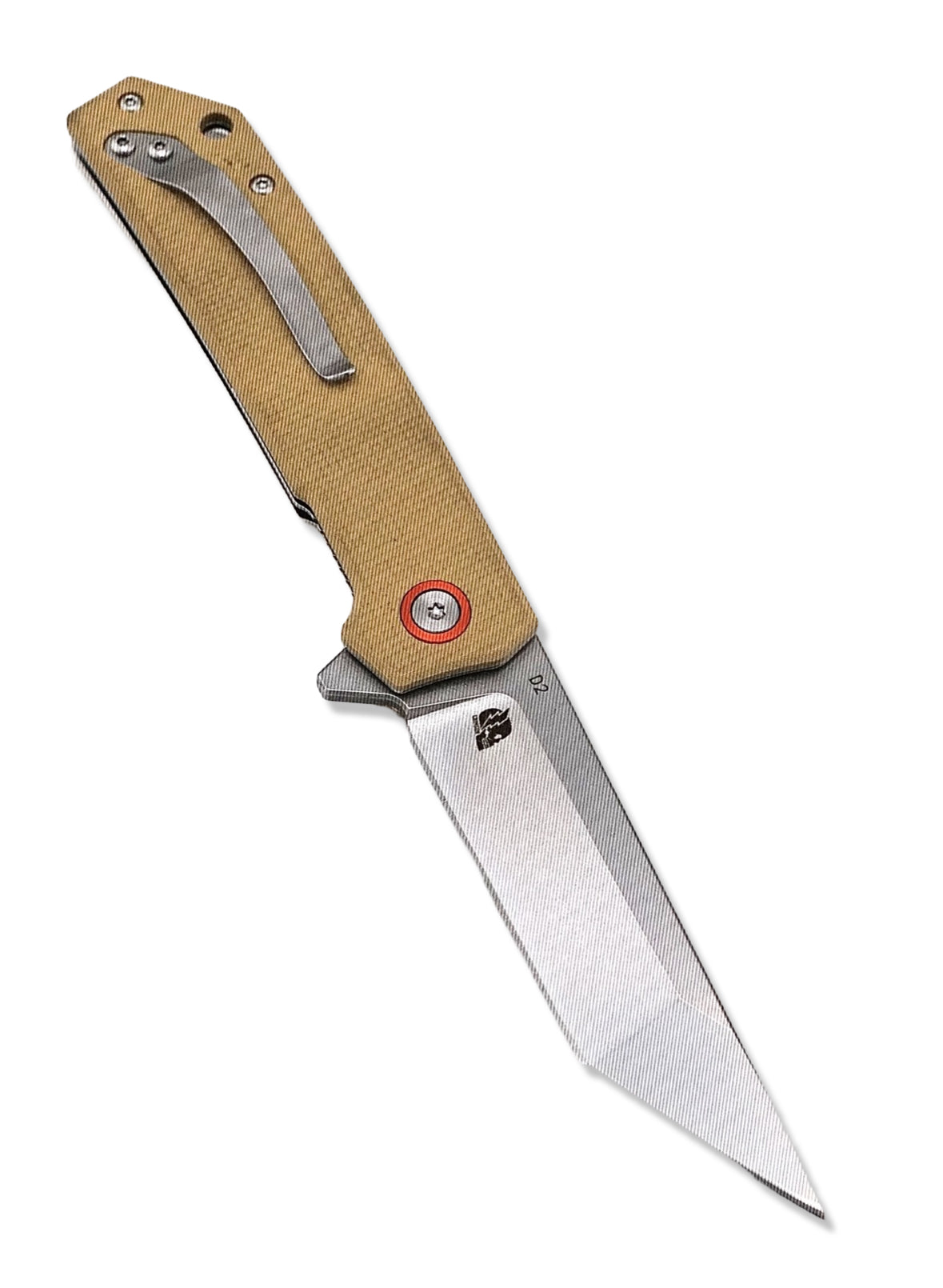 P1 Tanto - Tan Textured G-10 Handle / Stonewash Blade