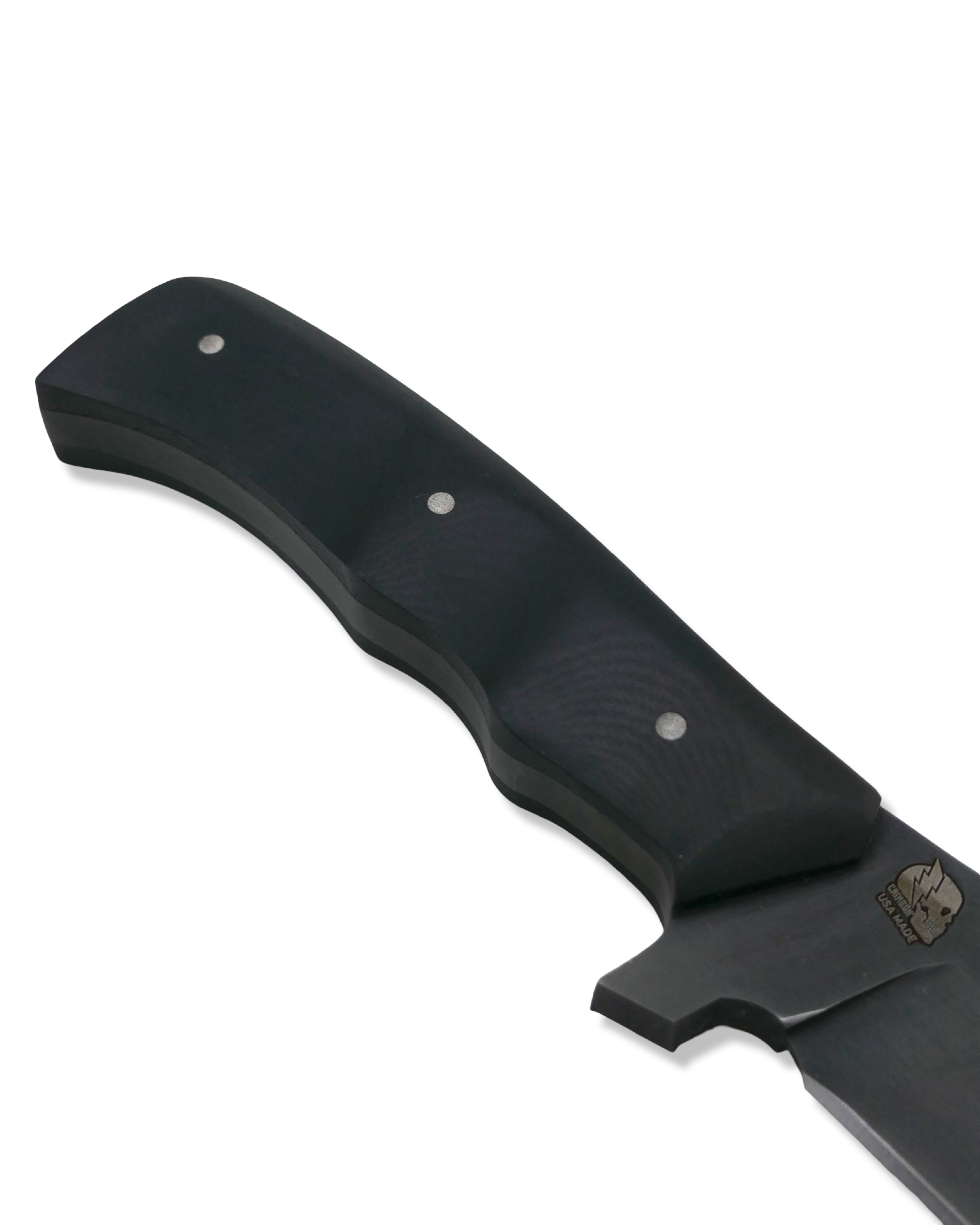 DEV-1 Custom Proto - Black G-10 Handle / Black Ops Blade / Leather Sheath Included