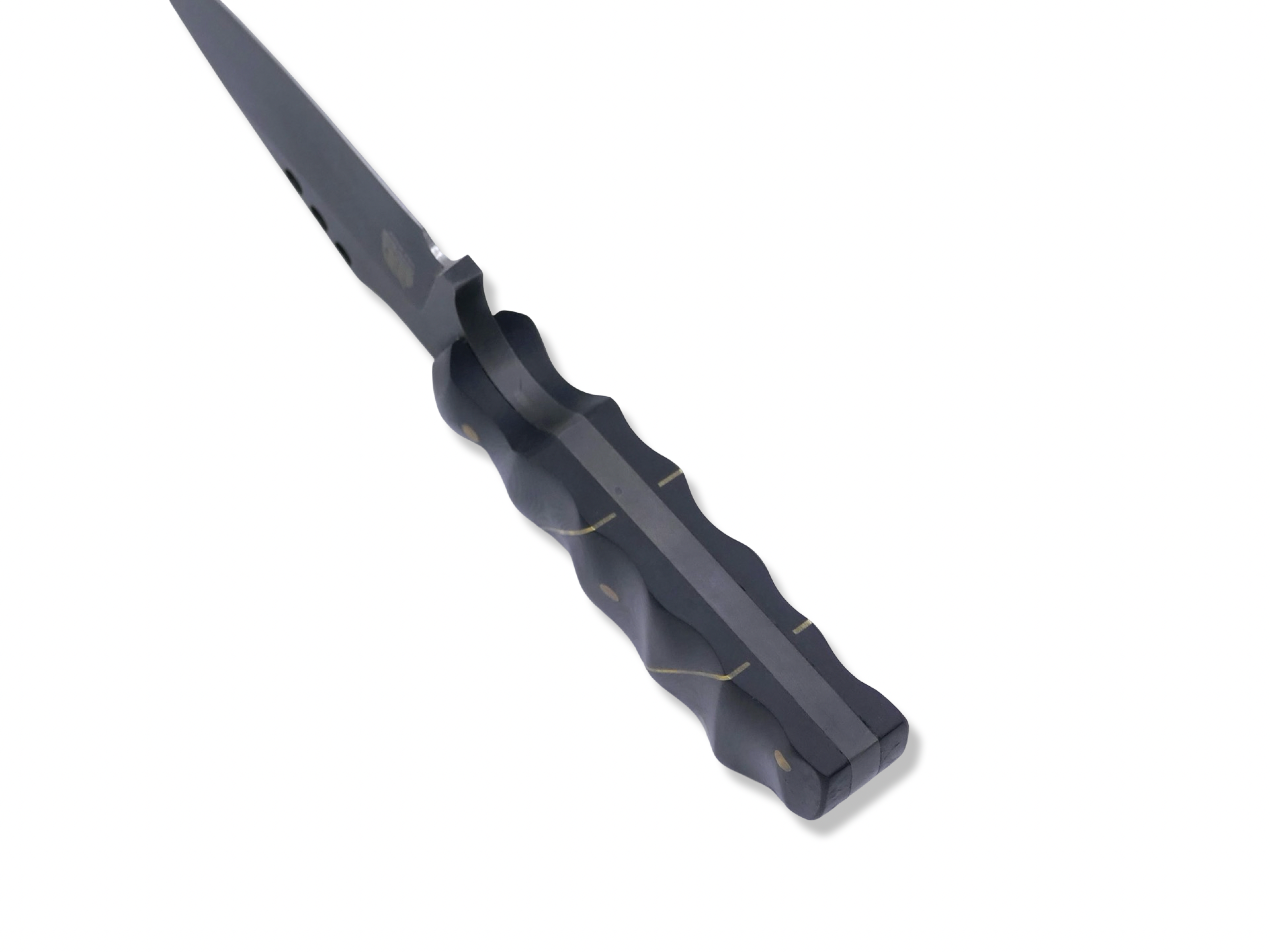 The Duke Custom 1 of 1 - Tungsten Finish / Black G-10 / Brass Splits / Black G-10 Liner - SHEATH INCLUDED