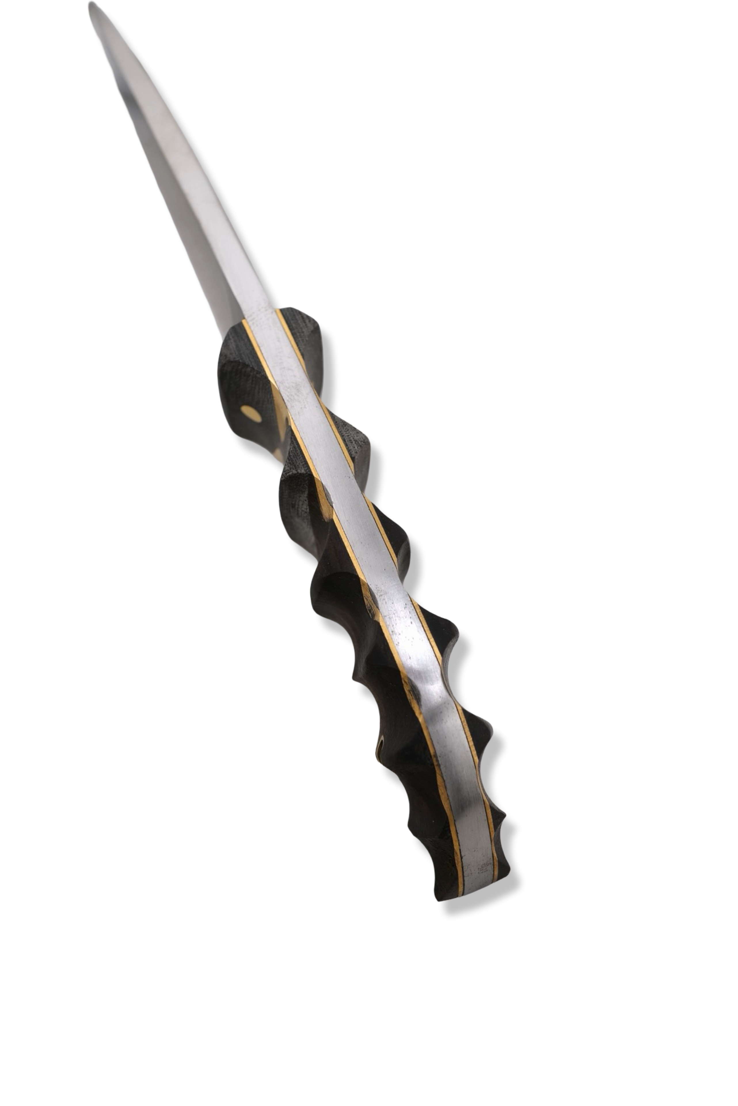 Daytona Tanto Custom - Satin Finish / Deep Textured Brass + Iron Wood Handle