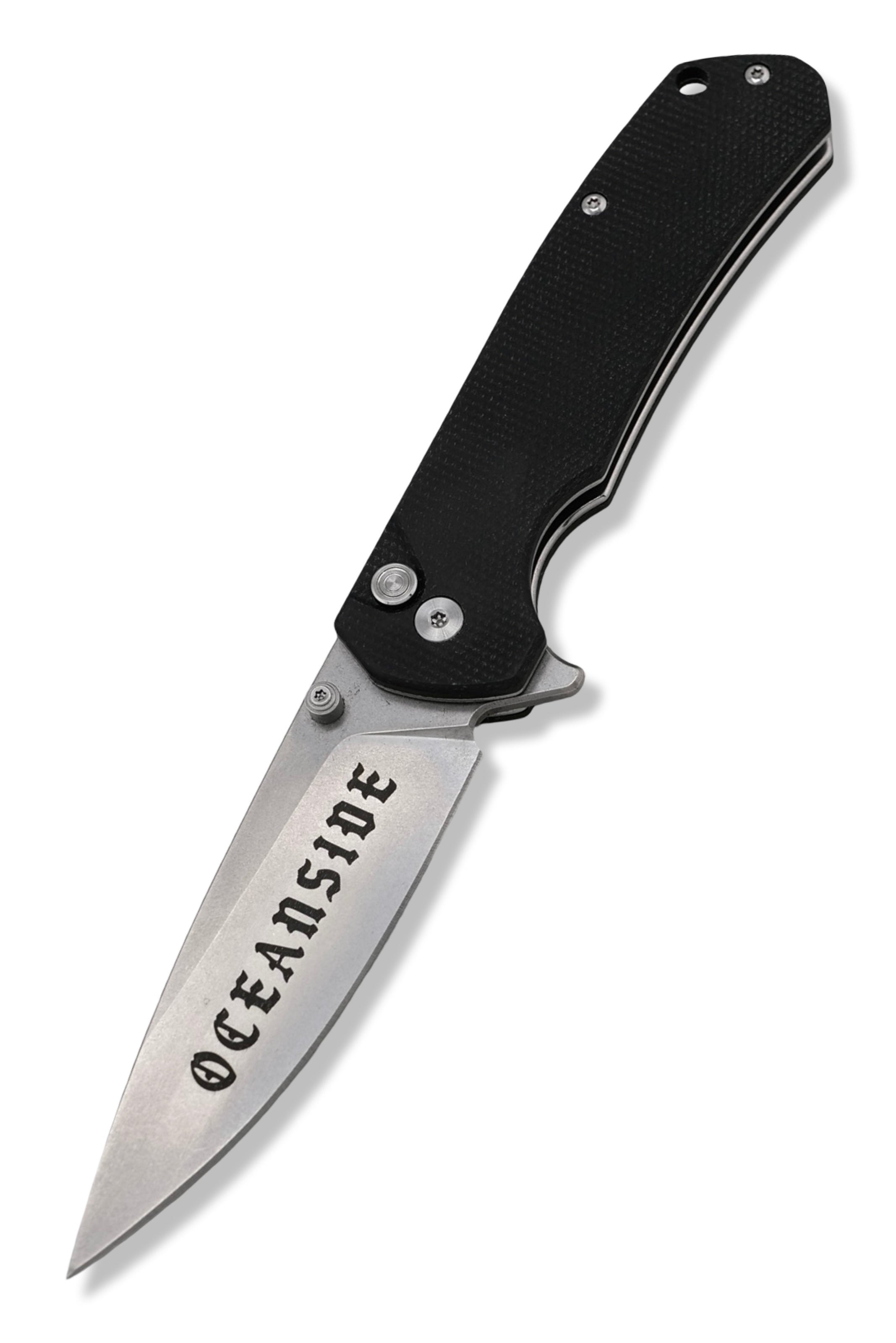 Q7 Flipper Folder - Limited Edition / Small Batch / OSIDE Edition Black G-10 Handle / Stonewash Blade