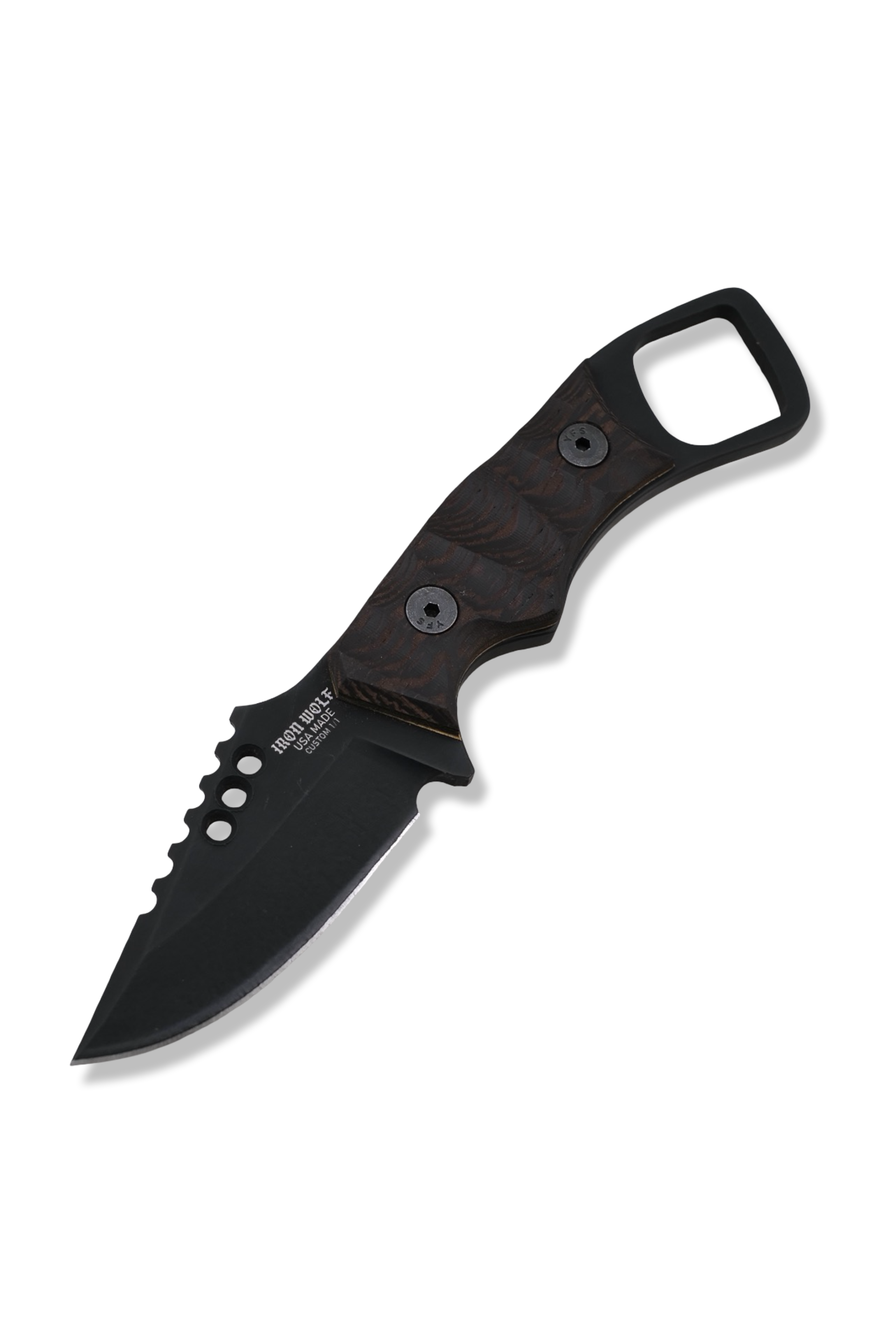 RPM Iron Wolf Custom 1/1 - Black Cerakote / Wenge w/ Brass Liner / Leather Sheath Included