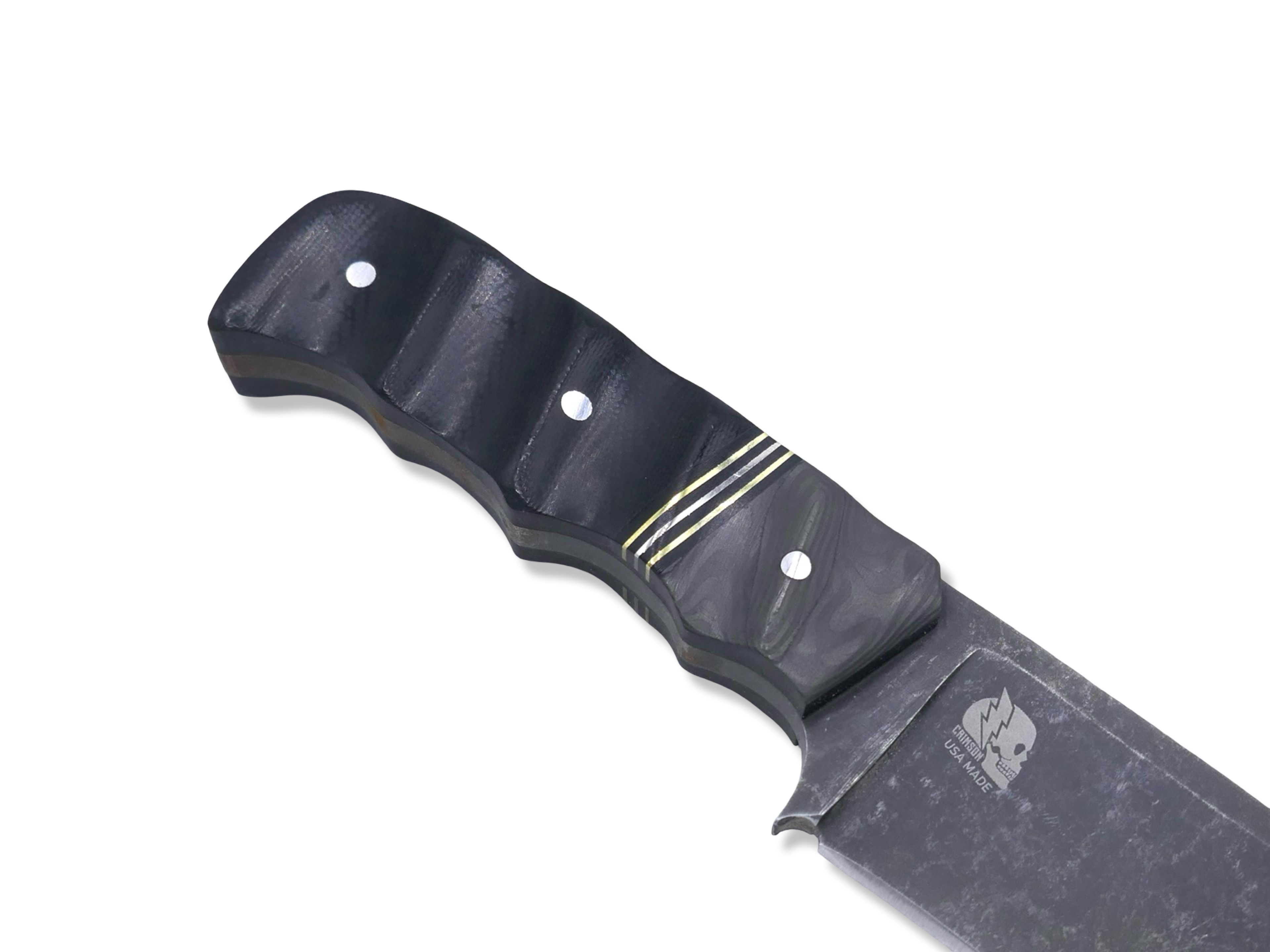 Slayer Mini Hollow Grind Custom - Dark Stonewash / Camo Carbon + Nickel and Brass Split / Black G-10 Handle