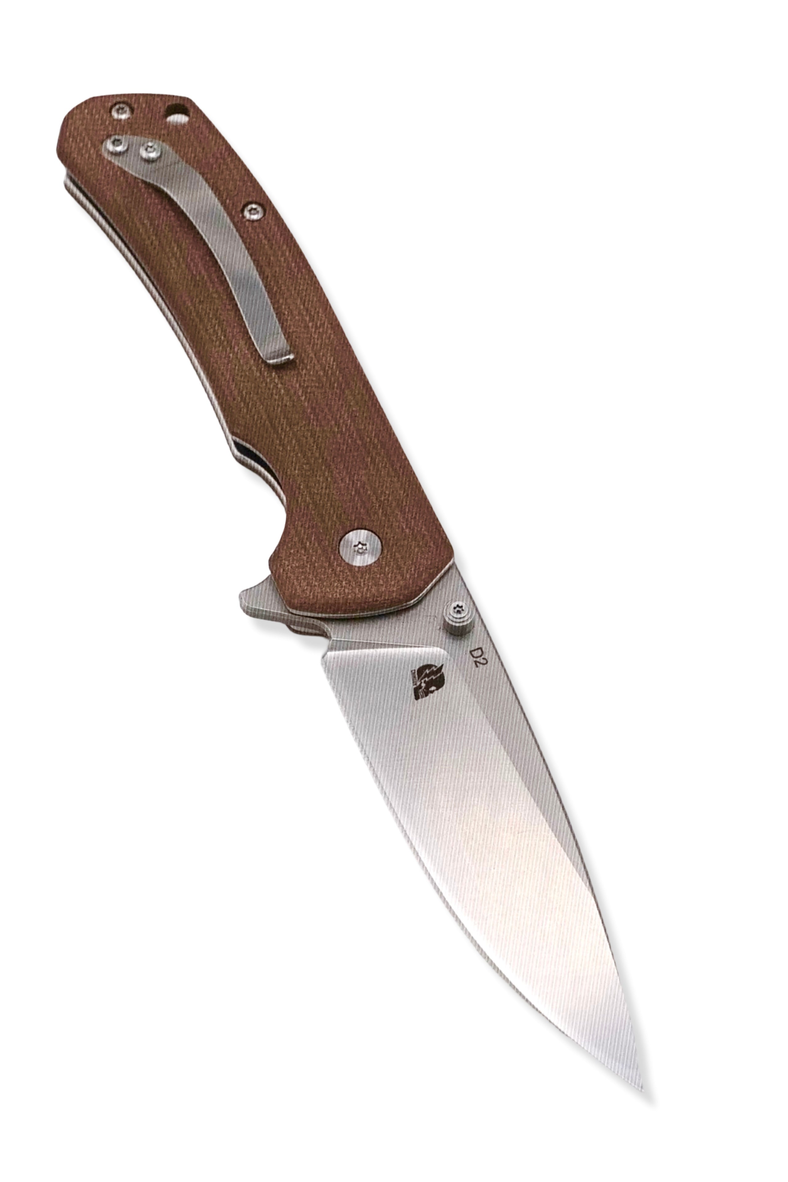 Q7 Flipper Folder - Tan Micarta Handle / Stonewash Blade