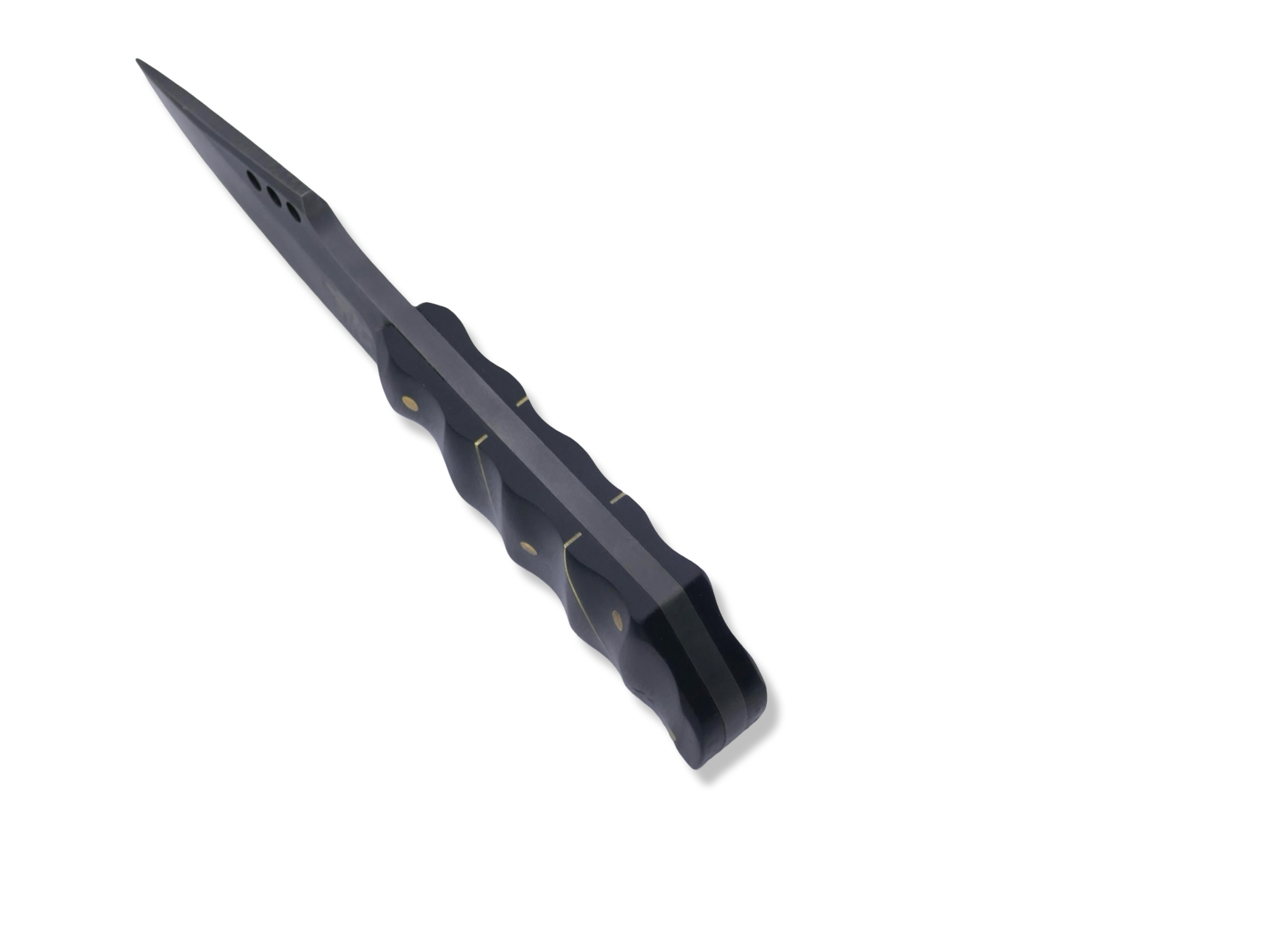 The Duke Custom 1 of 1 - Tungsten Finish / Black G-10 / Brass Splits / Black G-10 Liner - SHEATH INCLUDED