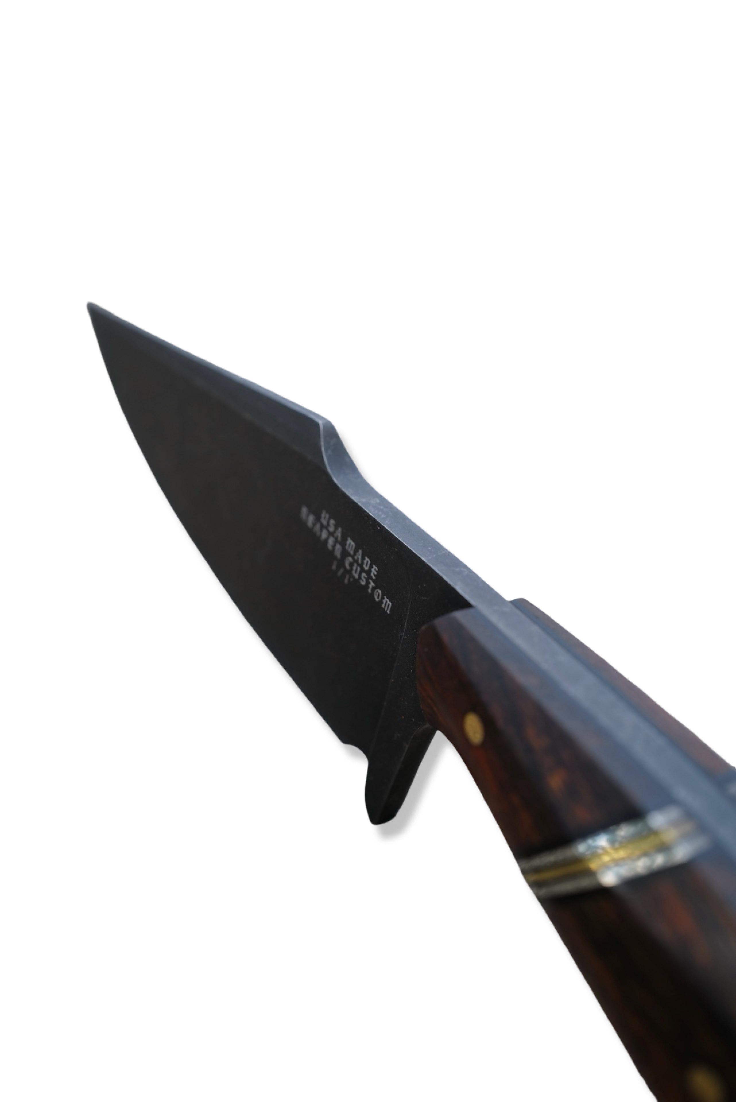 Reaper Custom 1 of 1 - Dark Stonewash / Iron Wood Handle / Dual Nickel + Brass Splits / Brass Hardware / Sheath Included