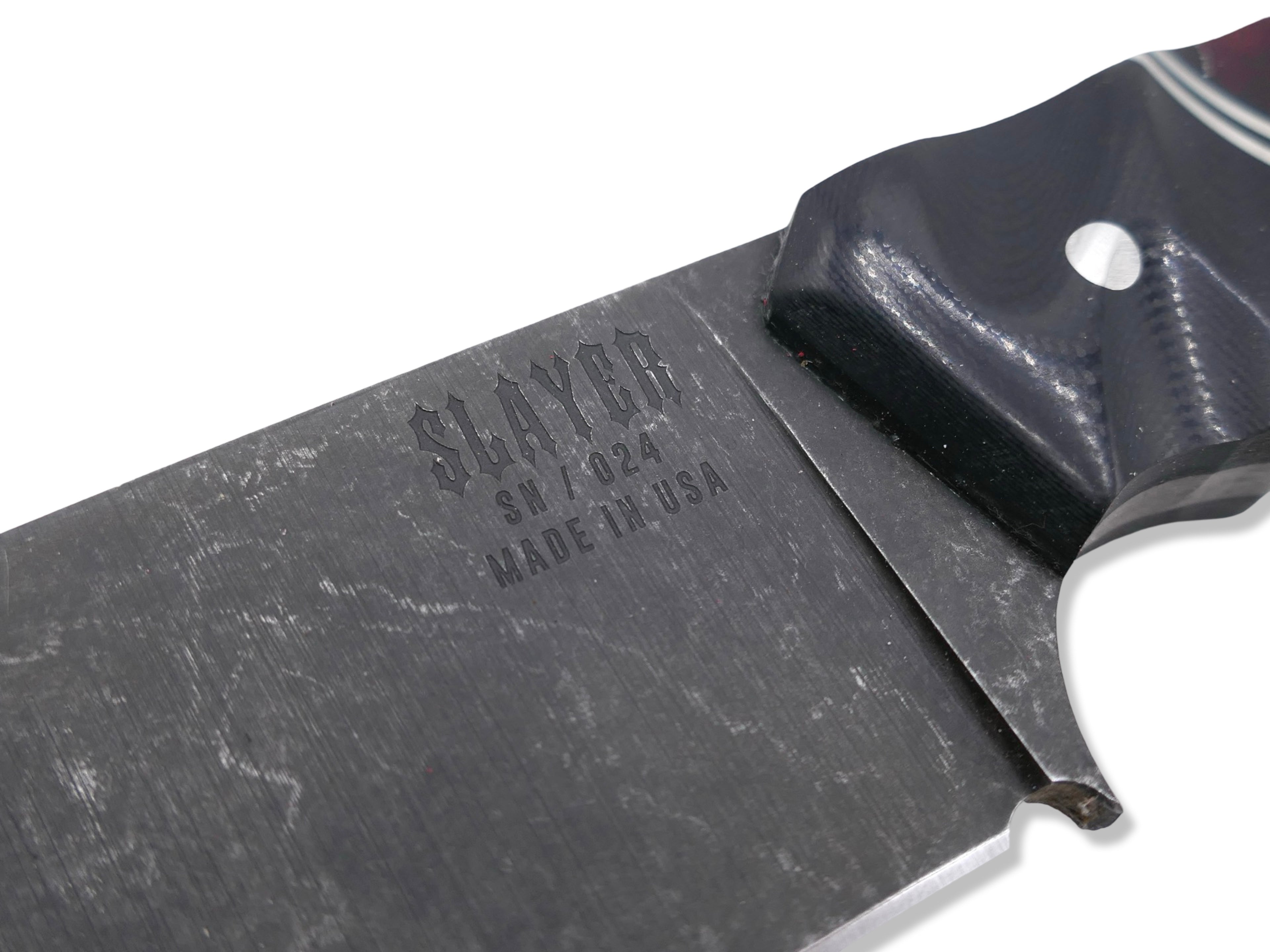 Slayer - Dark Stonewash / Black G-10 / Double Nickel Split / Red Raffir