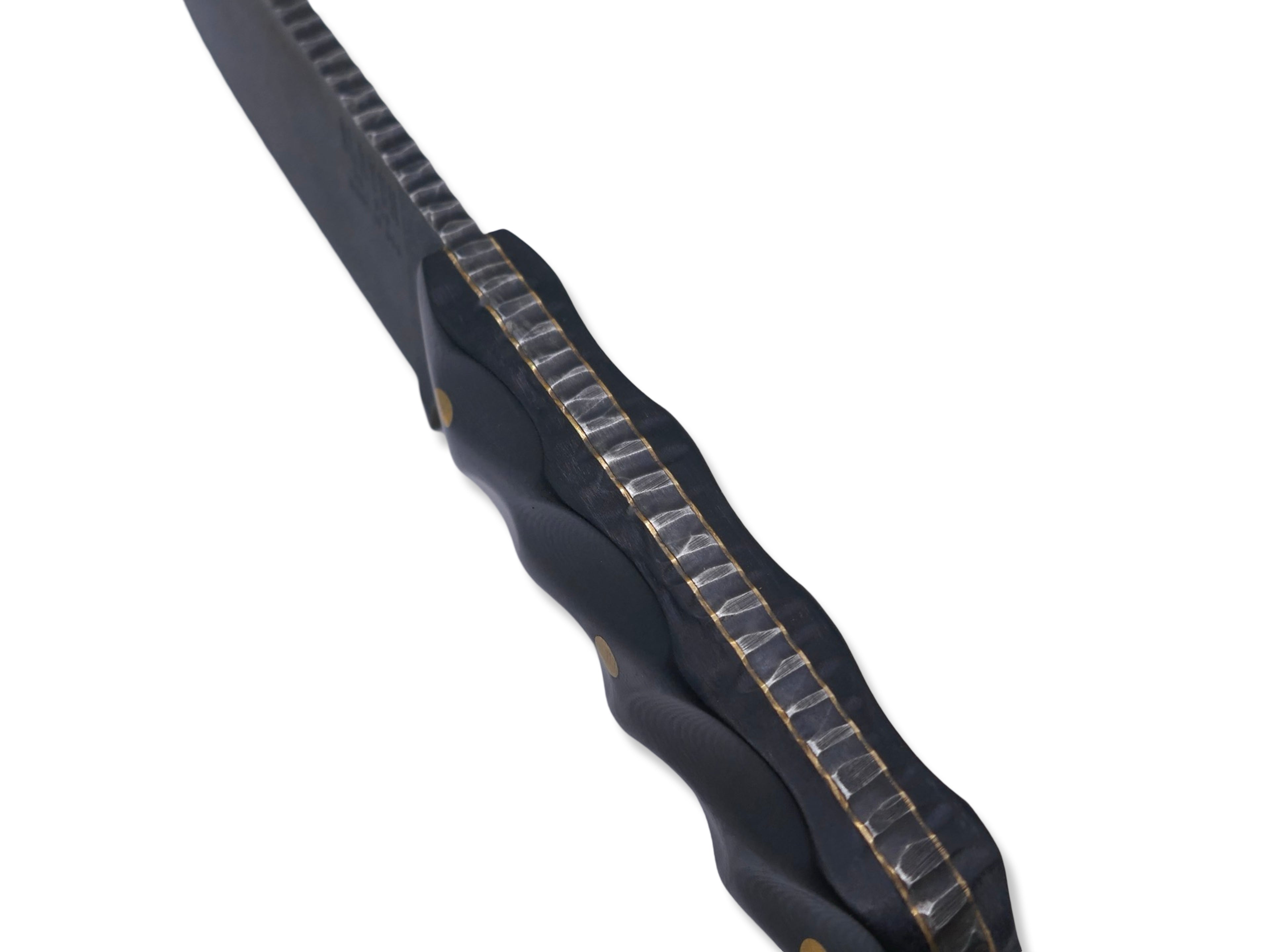 Slayer - Dark Stonewash / Black G-10 / Brass Liners / Full Spine Textured