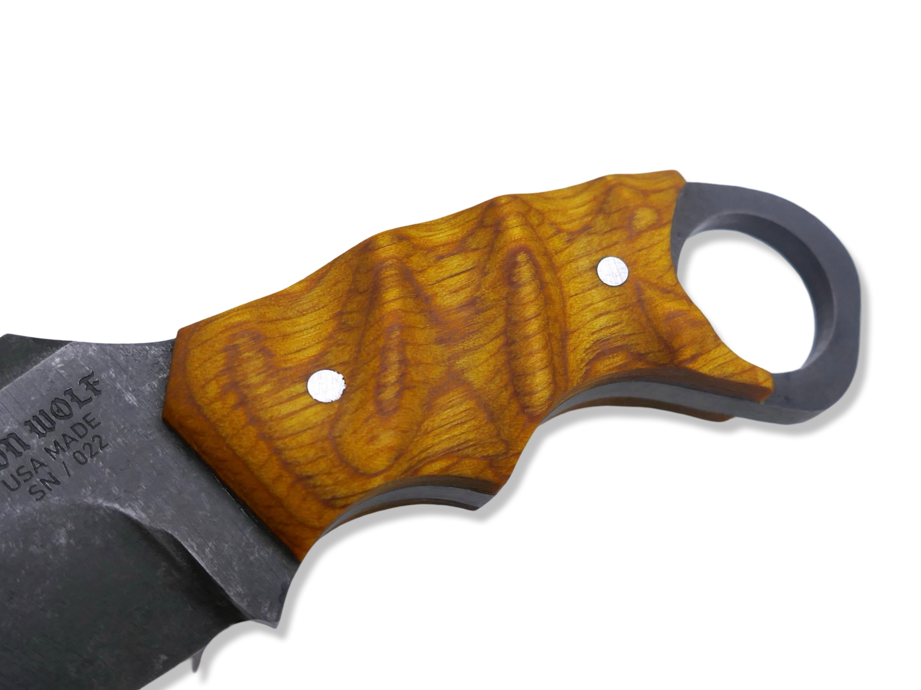 IRON WOLF - Dark Stonewash / Dymalux Lemonwood Handle