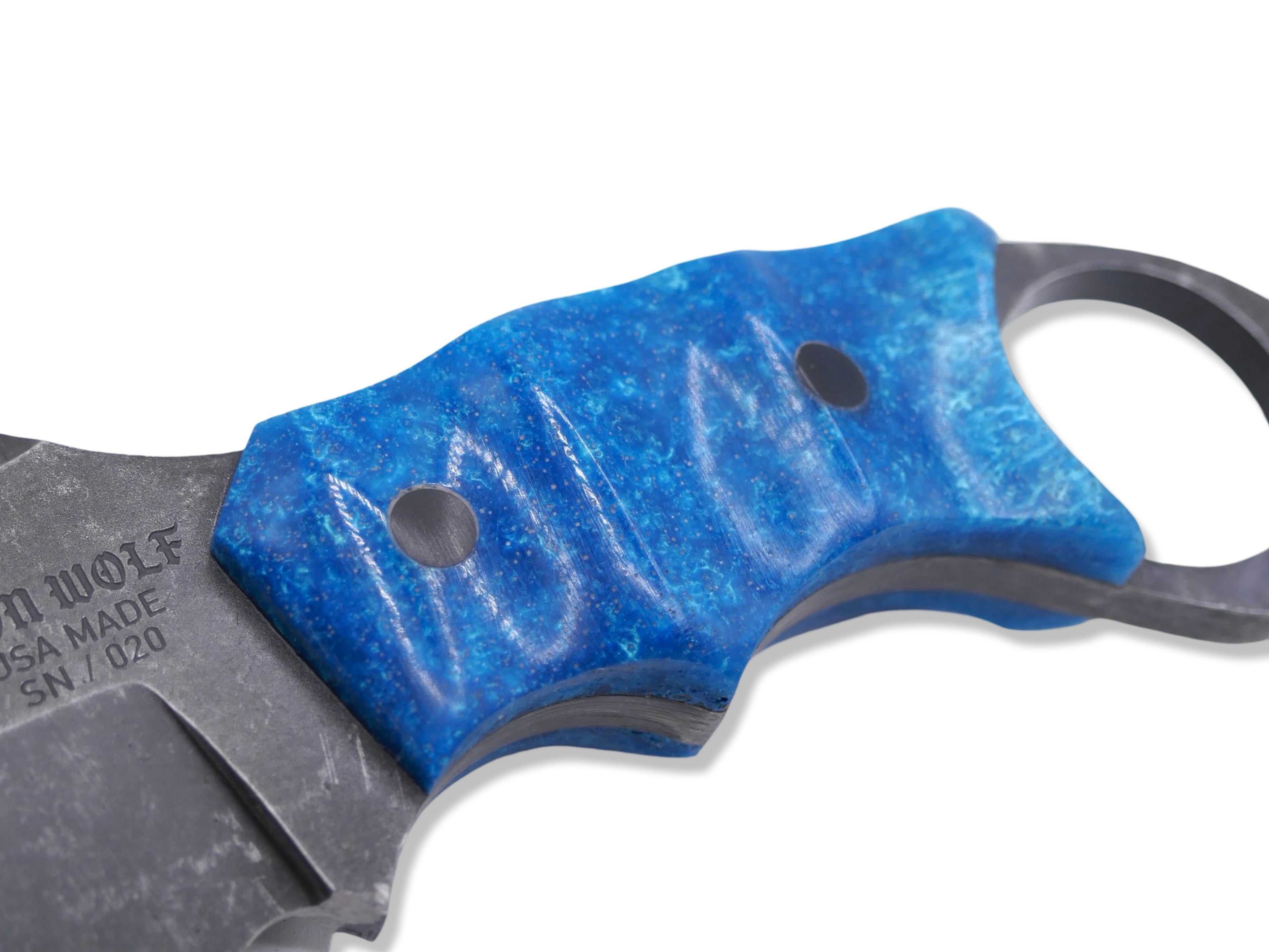 IRON WOLF - Dark Stonewash / Blue Composite Handle
