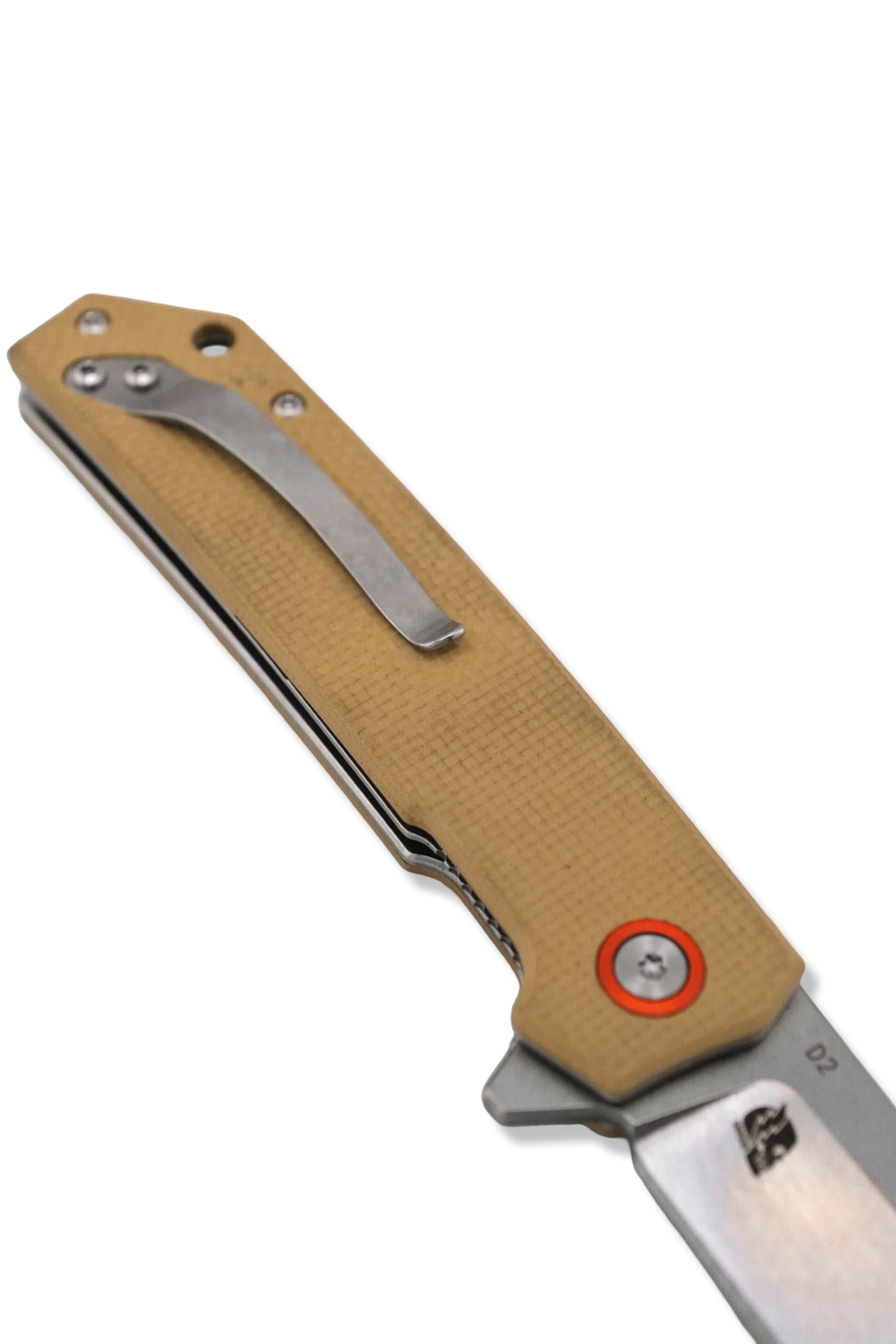 P1 Tanto - Tan Textured G-10 Handle / Stonewash Blade