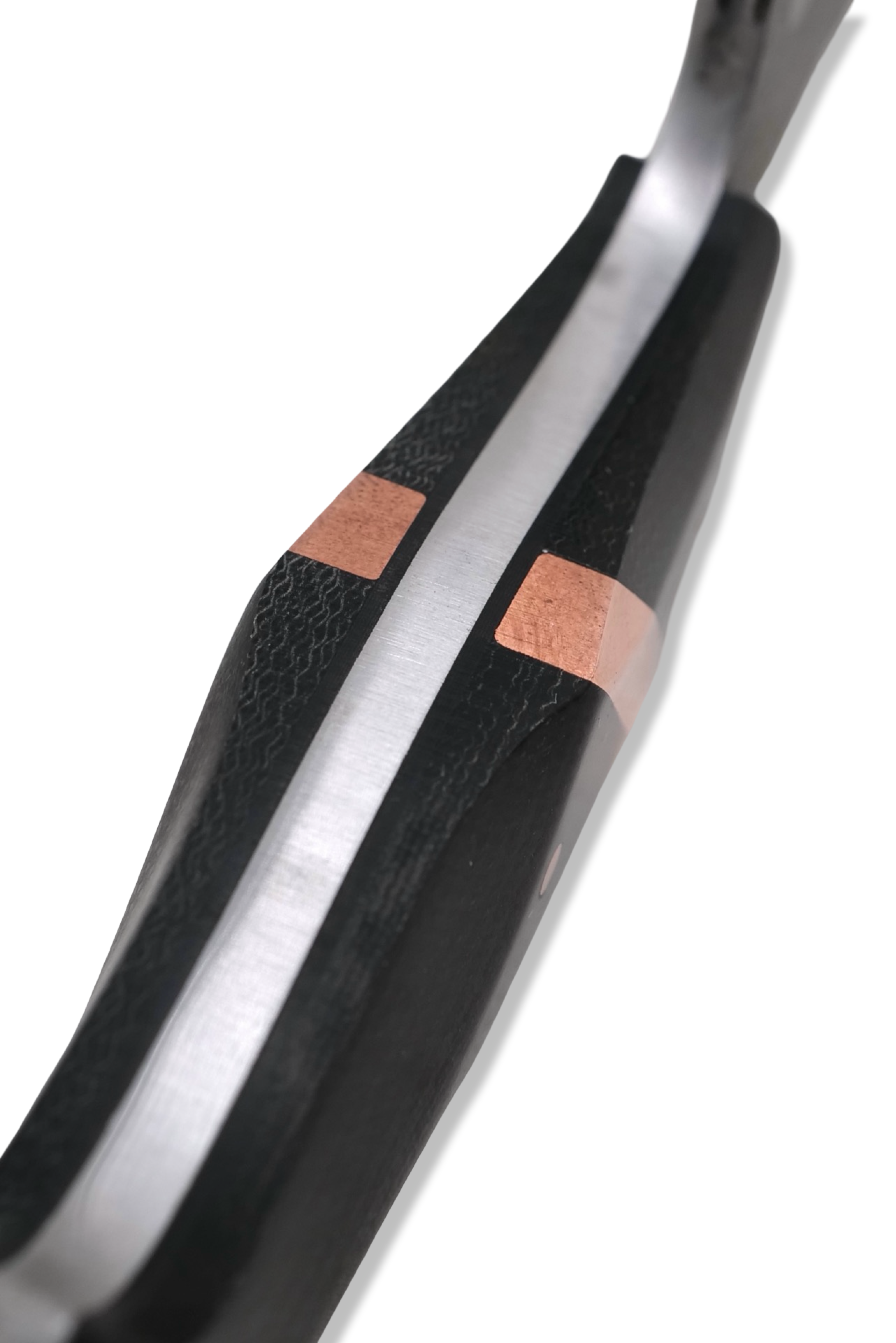 Reaper Custom 1 of 1 - Stonewash Flats + Satin Bevel / Black Micarta Handle / XL Copper Inlay / Copper Hardware / Sheath Included