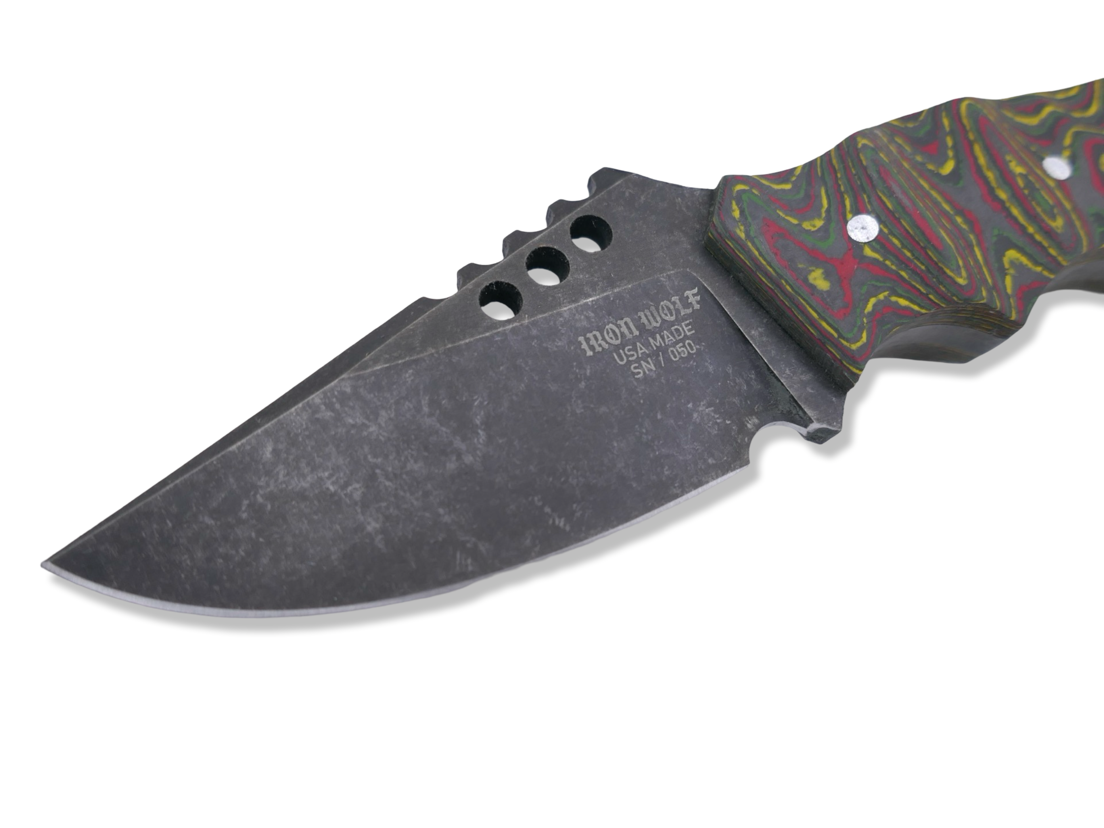 IRON WOLF Custom 1 of 1 - Dark Stonewash / Camo Carbon Handle