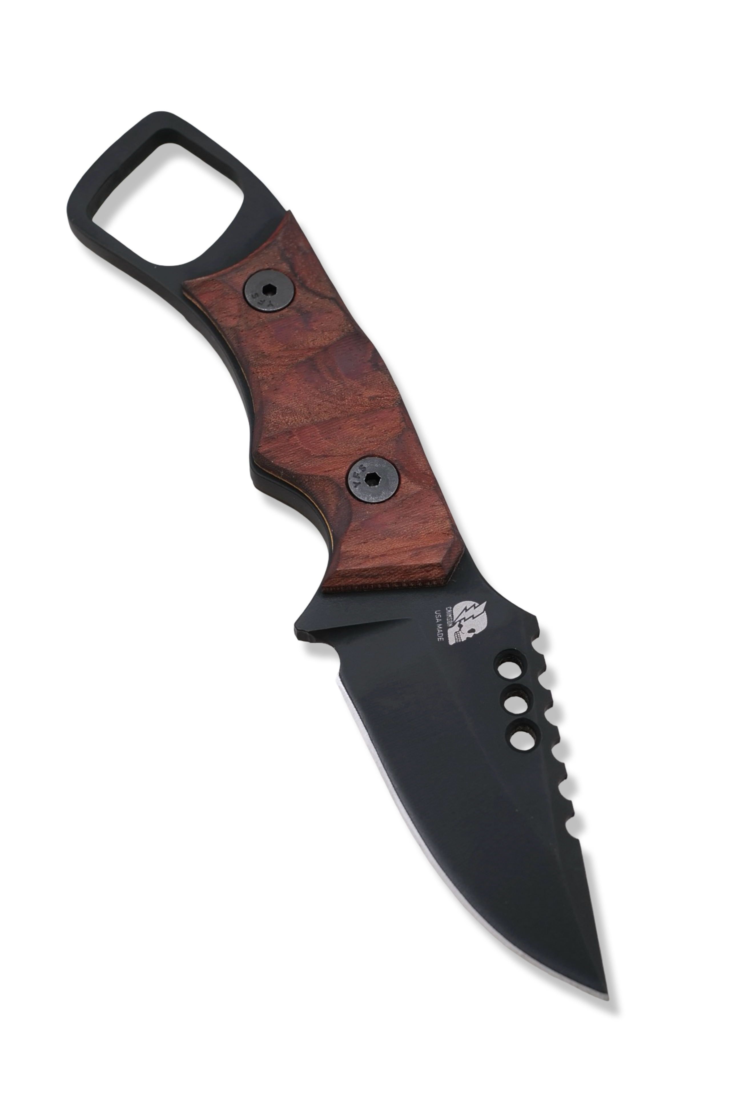 RPM Iron Wolf Custom 1/1 - Black Cerakote / Bloodwood w/ Brass Liner / Leather Sheath Included