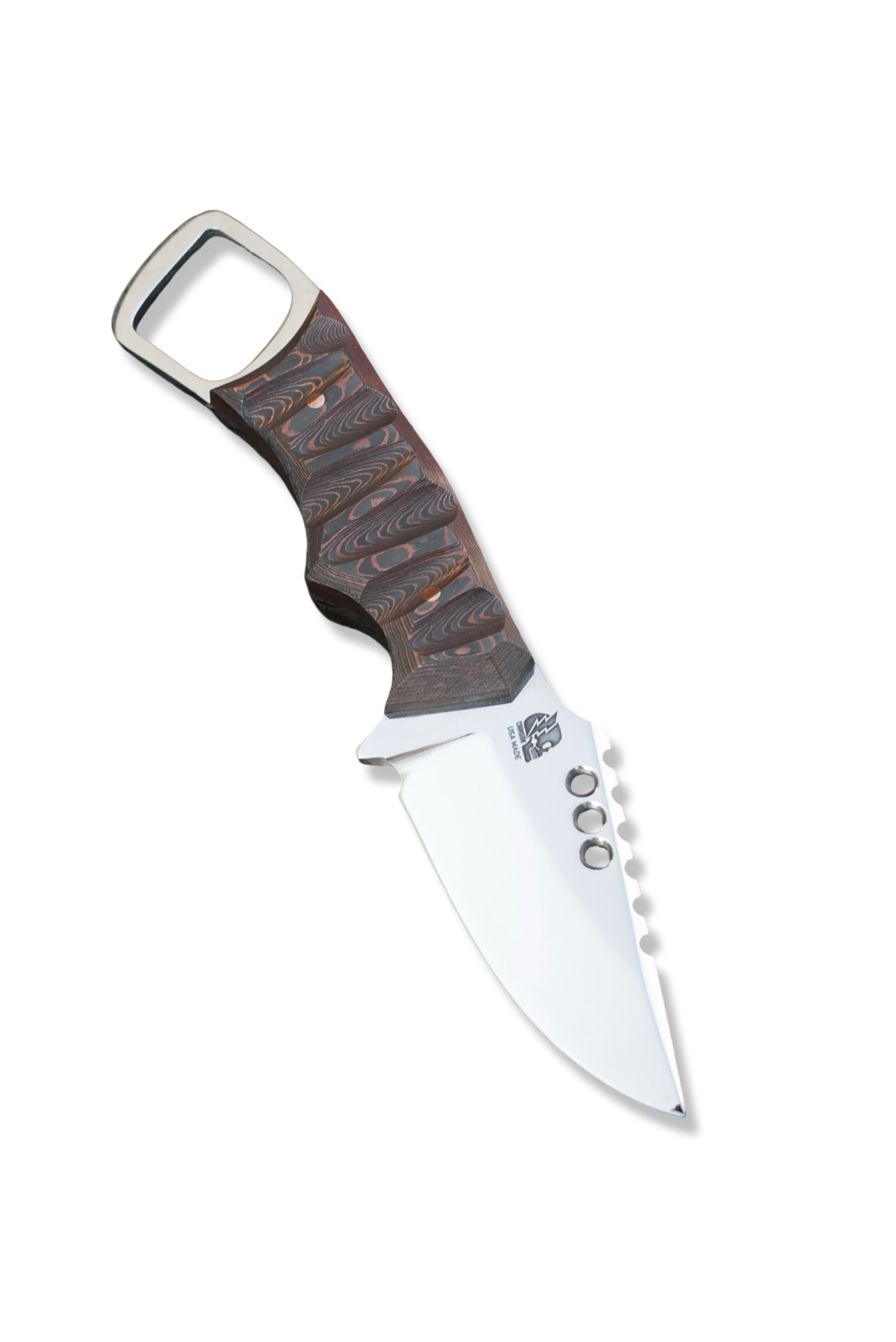 CUSTOM RPM Iron Wolf - Mirror Polish / Fat Carbon Handle / Copper Pins - USA Made Stealth Bomber Sheath included
