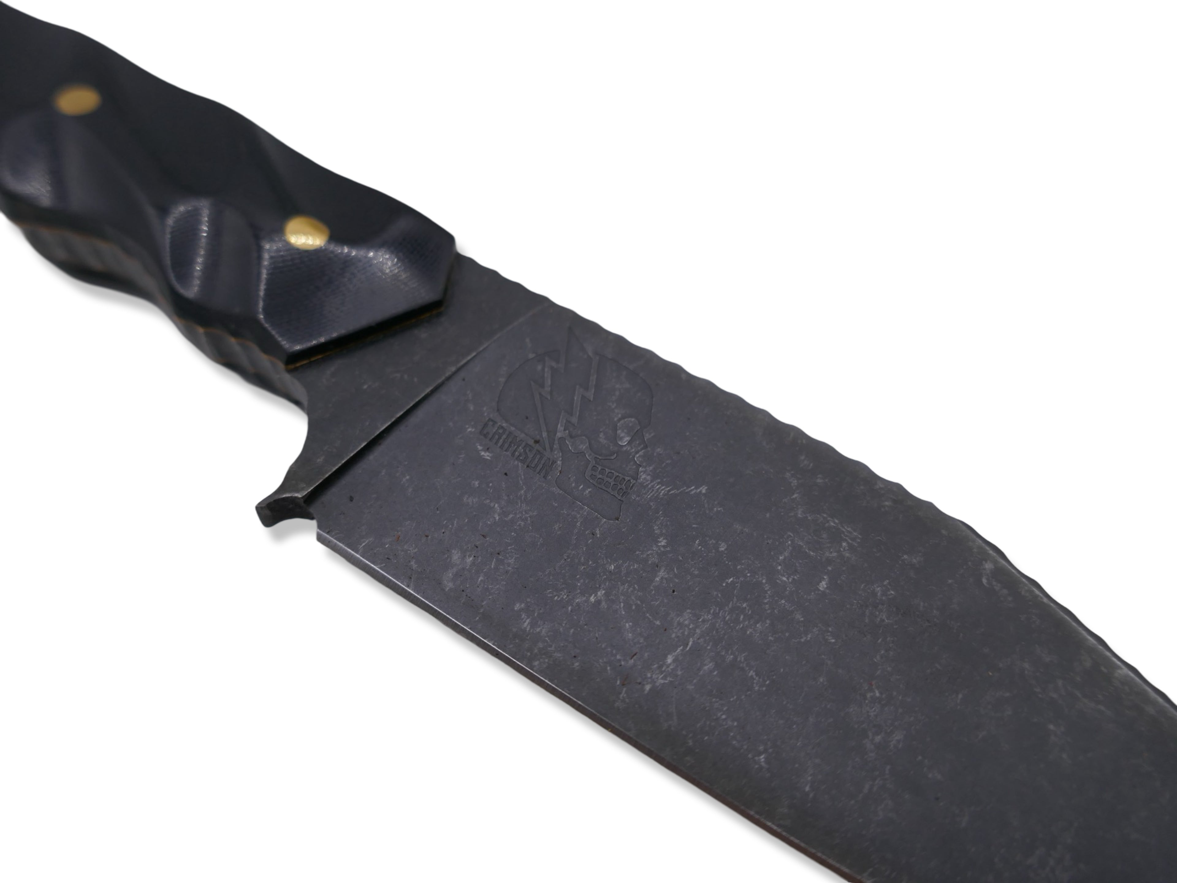 Slayer - Dark Stonewash / Black G-10 / Brass Liners / Full Spine Textured