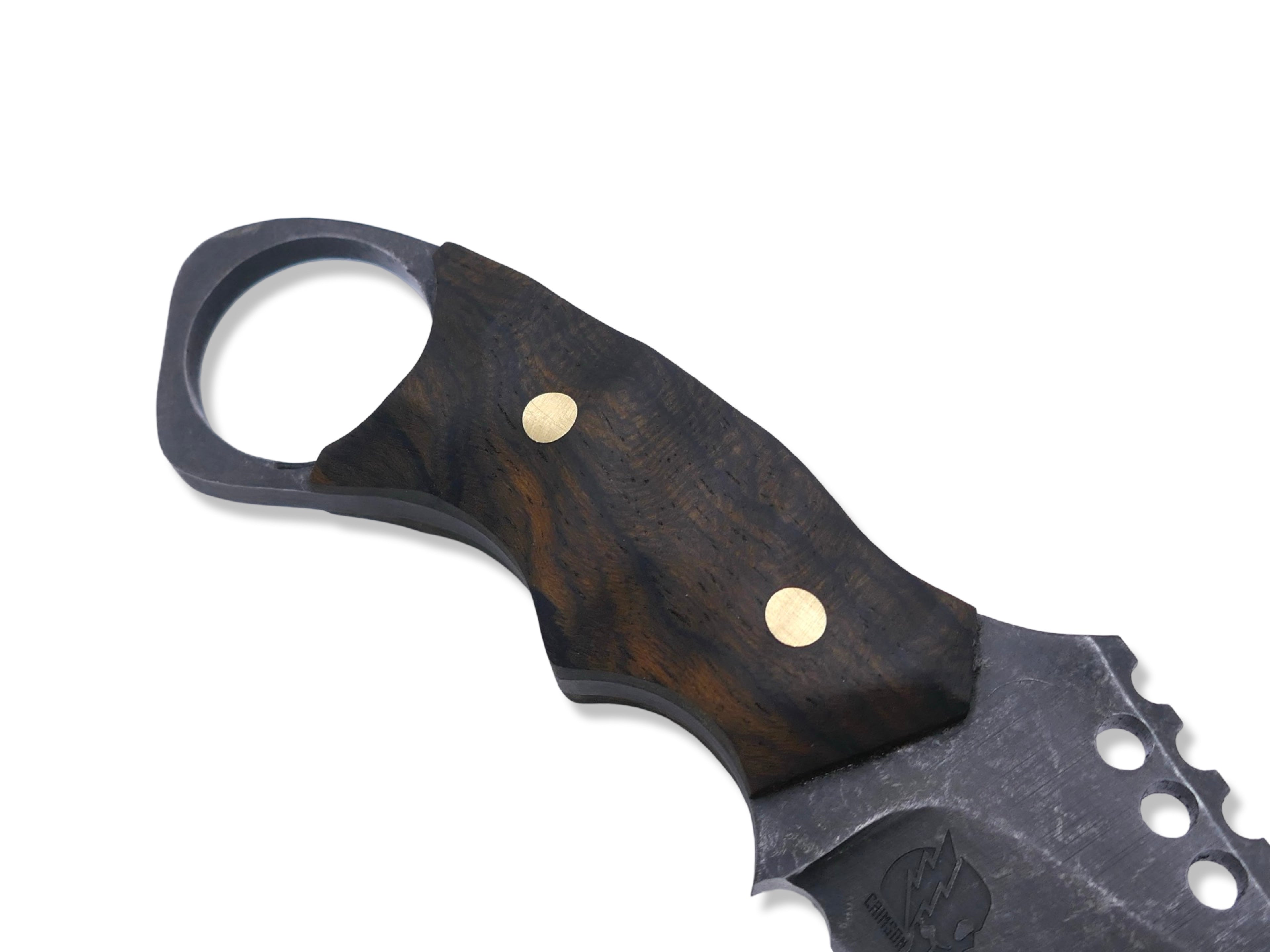 IRON WOLF - Dark Stonewash / Ziricote Handle / Brass Pins
