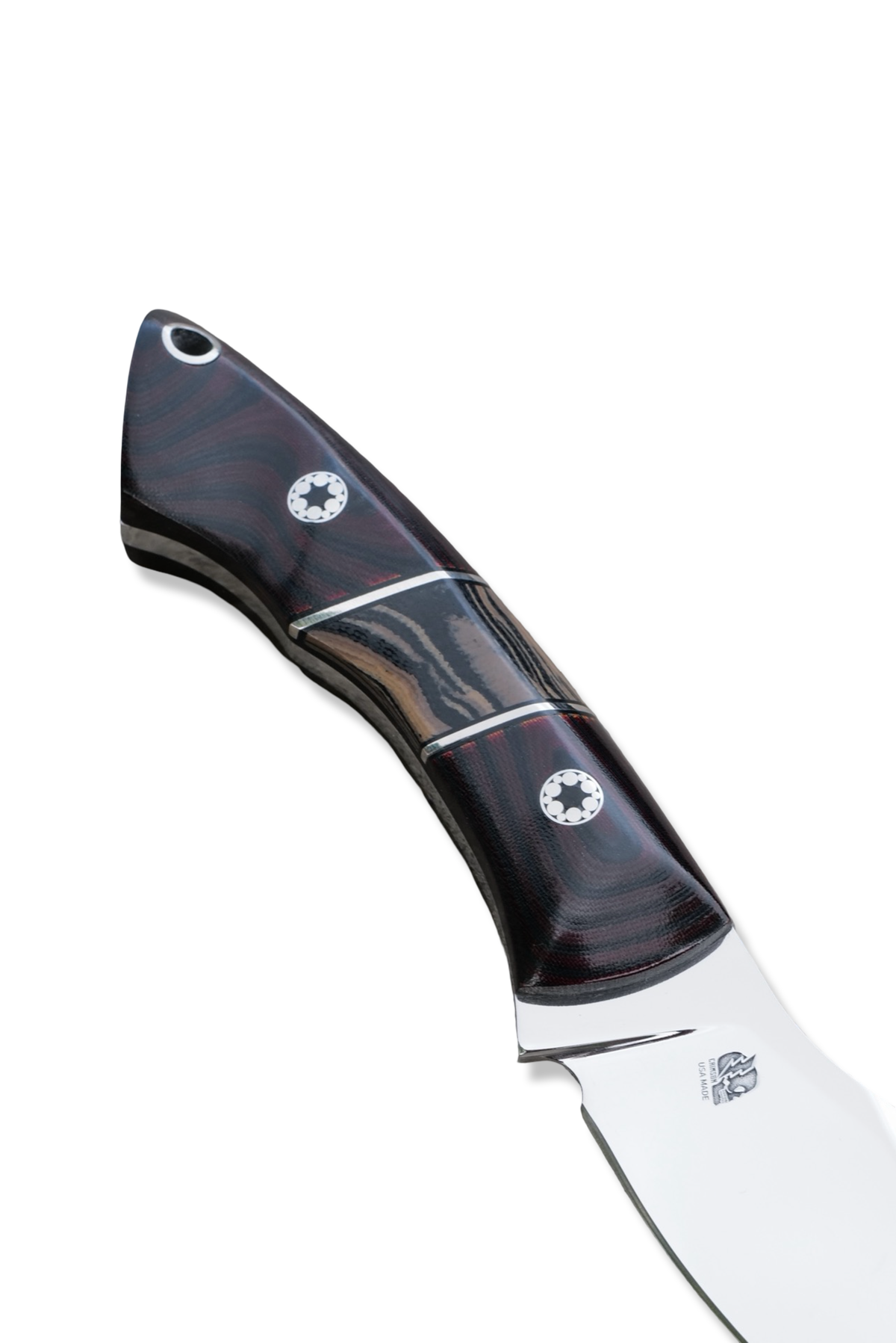 “ ODB “ Custom PROTOTYPE - Mirror Polish Stainless / Vintage Westinghouse Black / Red Micarta / G-10 Burl Inlay / Nickel Splits / Mosaic Pins / Stingray Inlay Sheath / Jason Knight Design