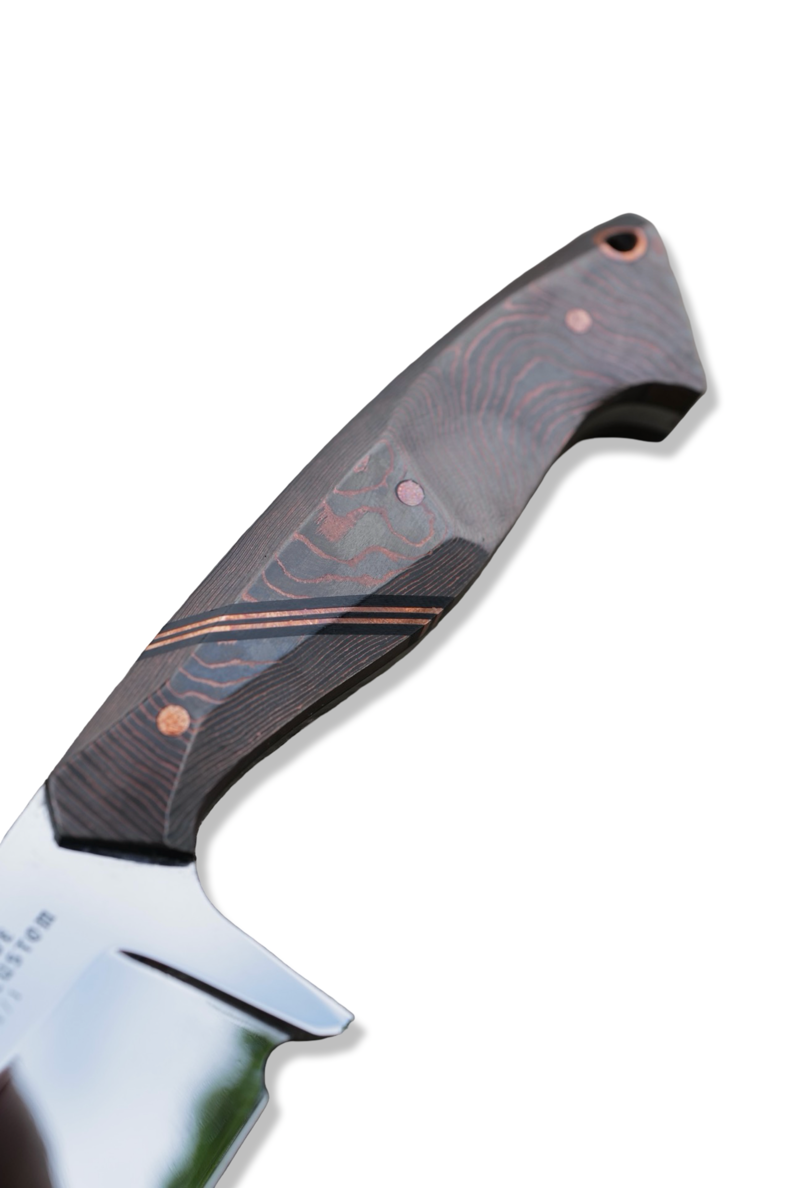 Reaper Custom 1 of 1 - Mirror Polish / Copper Carbon / Double Copper Split + Hardware / Black Liner / Sheath Included