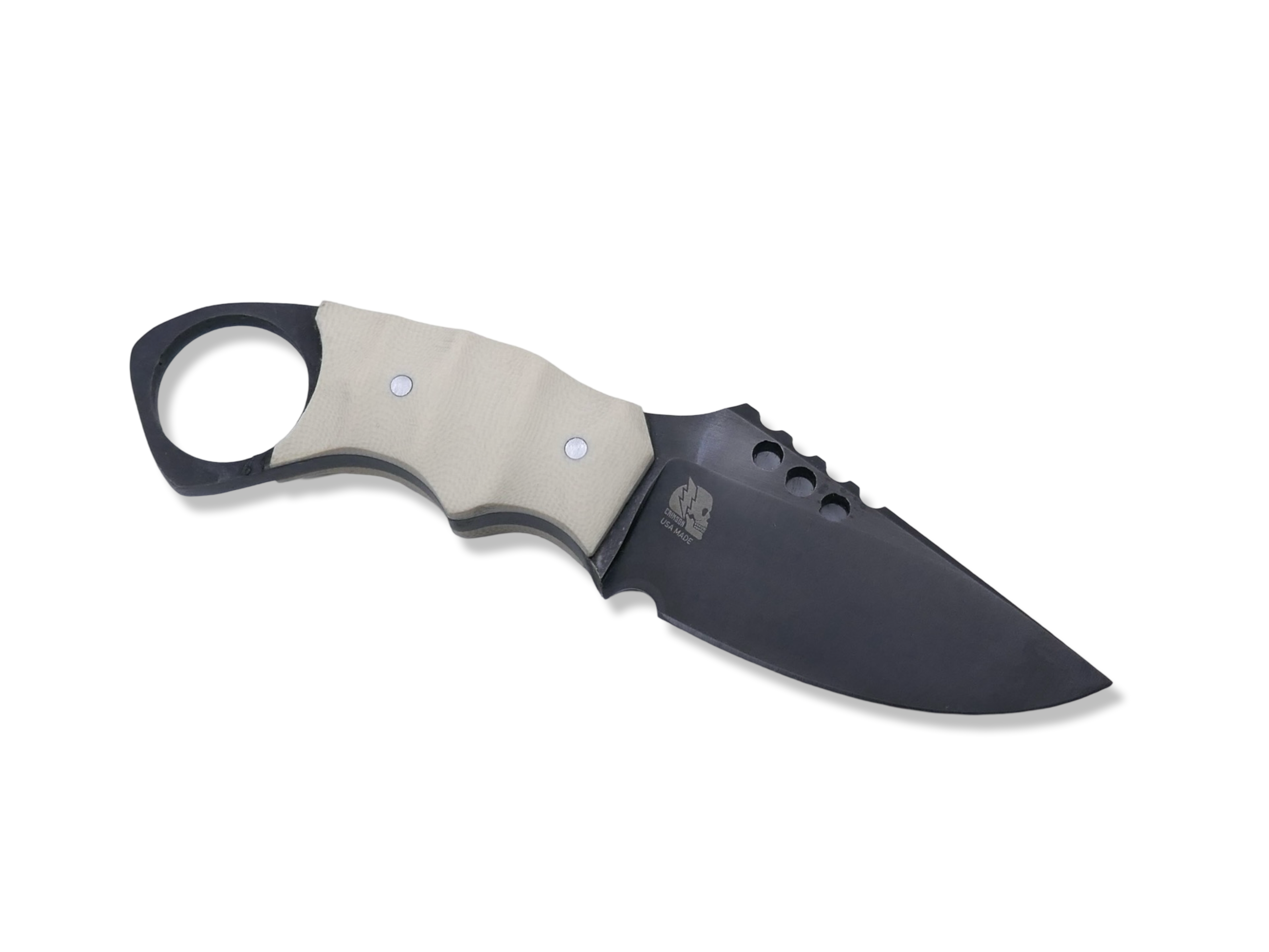 IRON WOLF - Black Ops / Ivory G-10 Handle - Sheath included