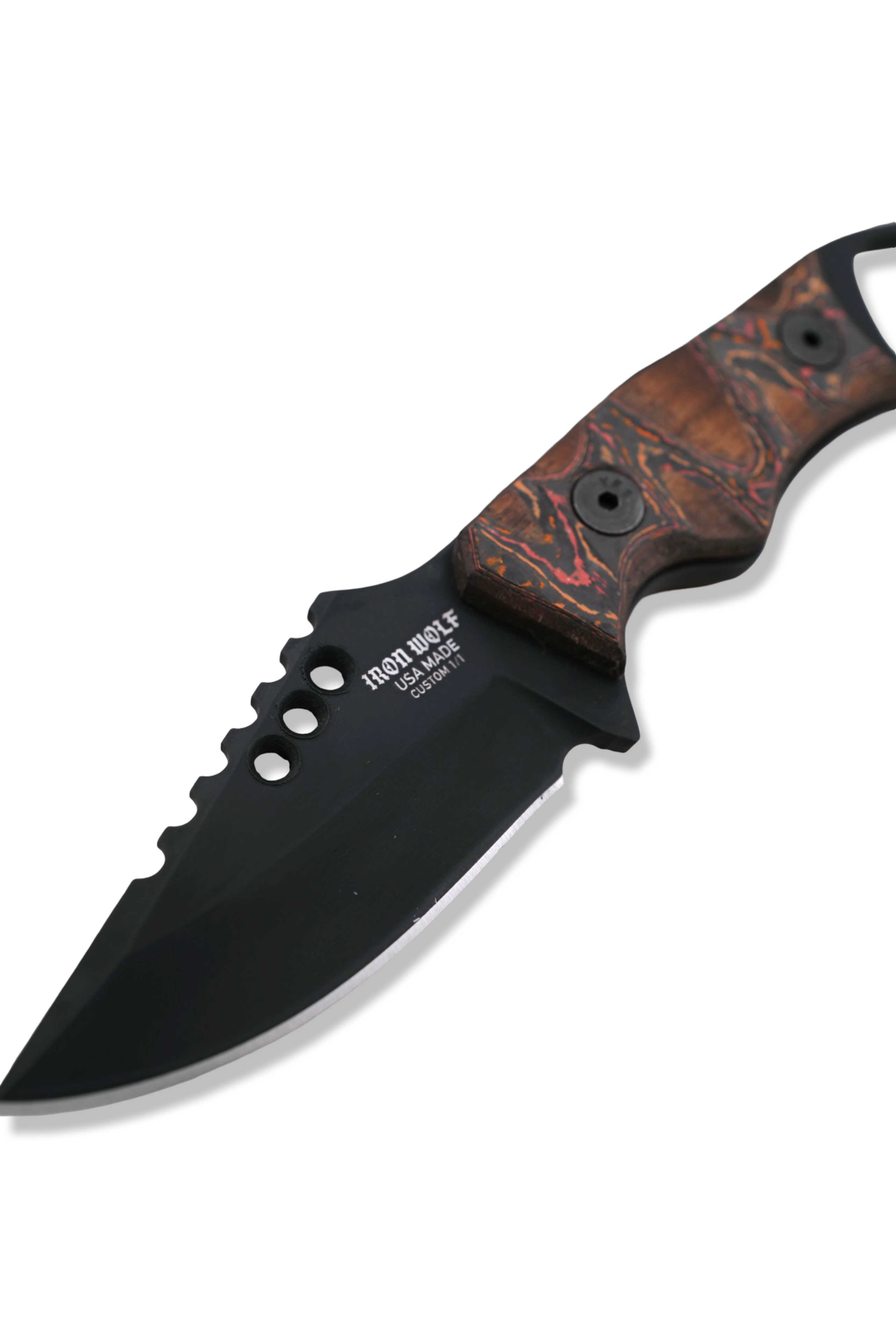 RPM Iron Wolf Custom 1/1 - Black Cerakote / Walnut + Camo Carbon Handle / Leather Sheath Included