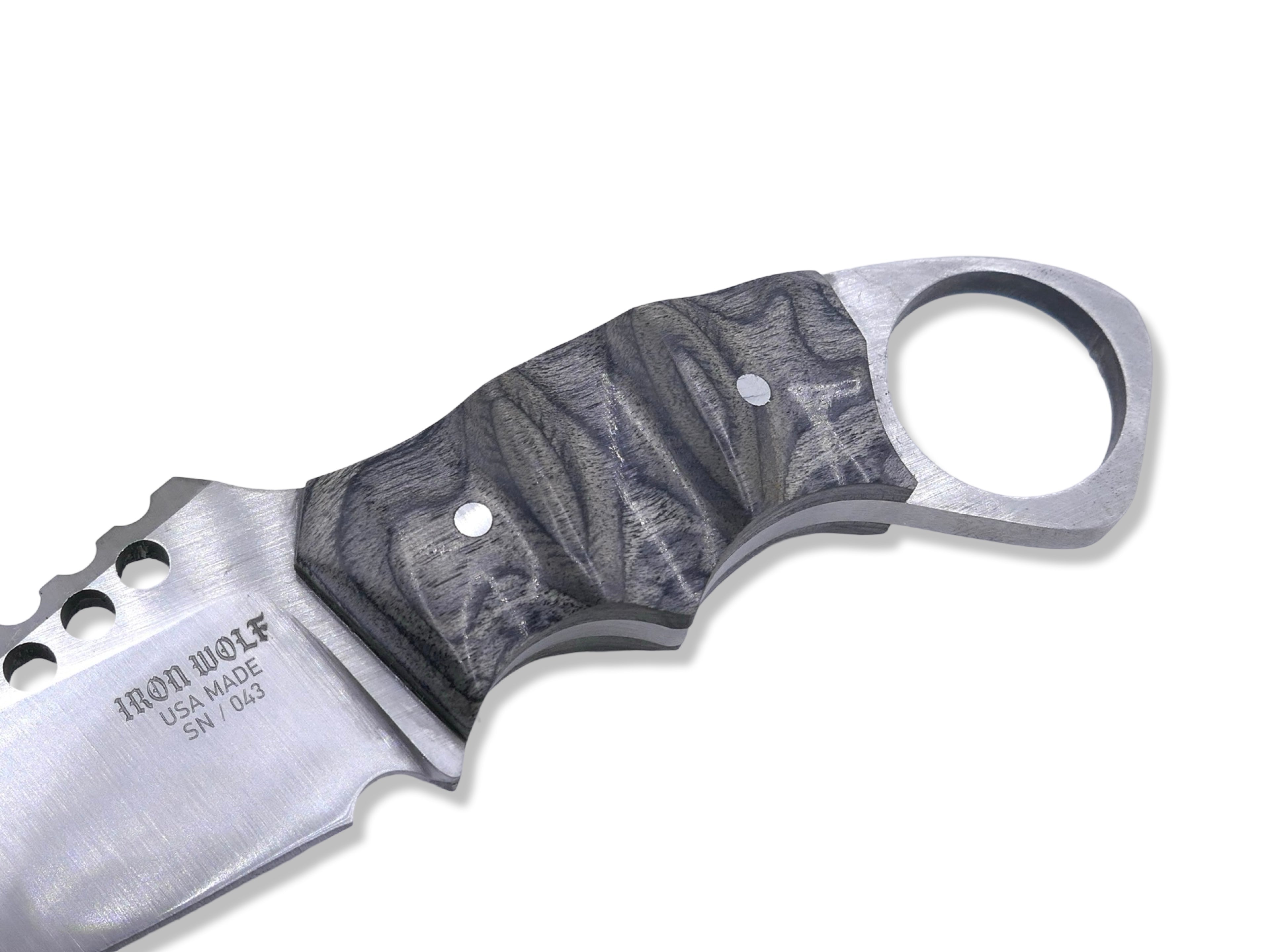 IRON WOLF Custom 1 of 1 - Satin Finish / Charcoal Wood Handle