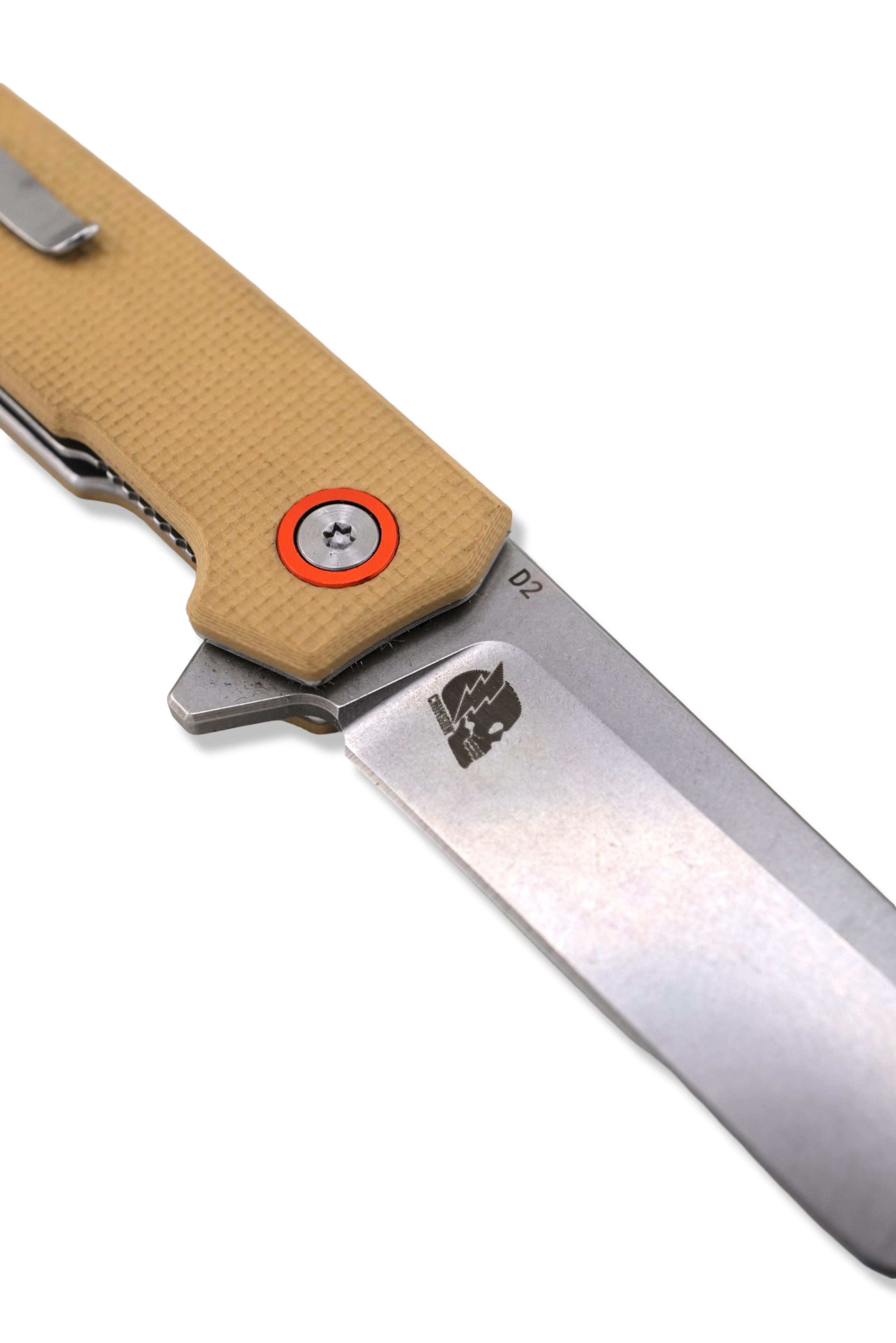 P1 Flipper Tanto - Tan Micarta Handle / Stonewash Blade