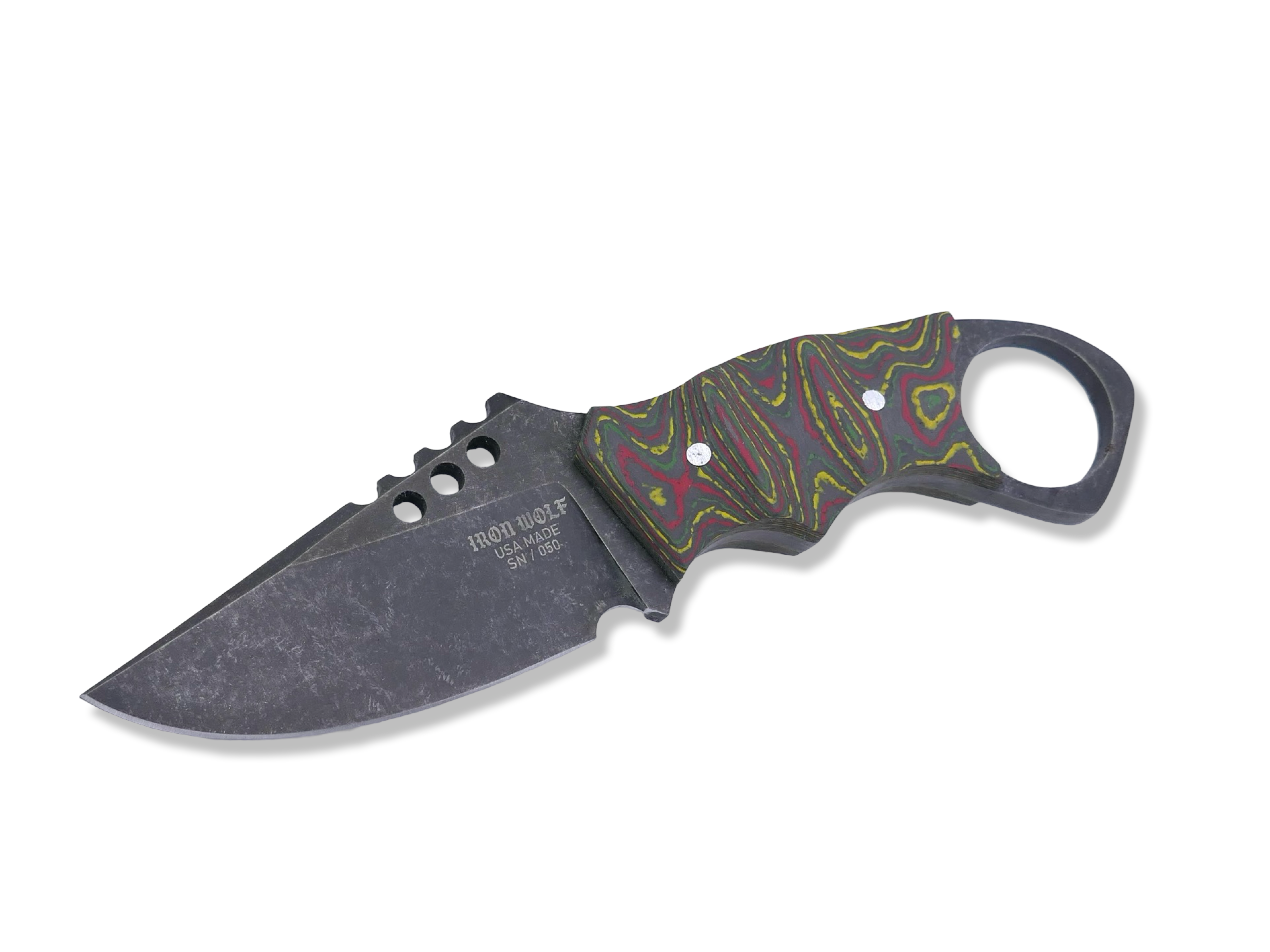 IRON WOLF Custom 1 of 1 - Dark Stonewash / Camo Carbon Handle