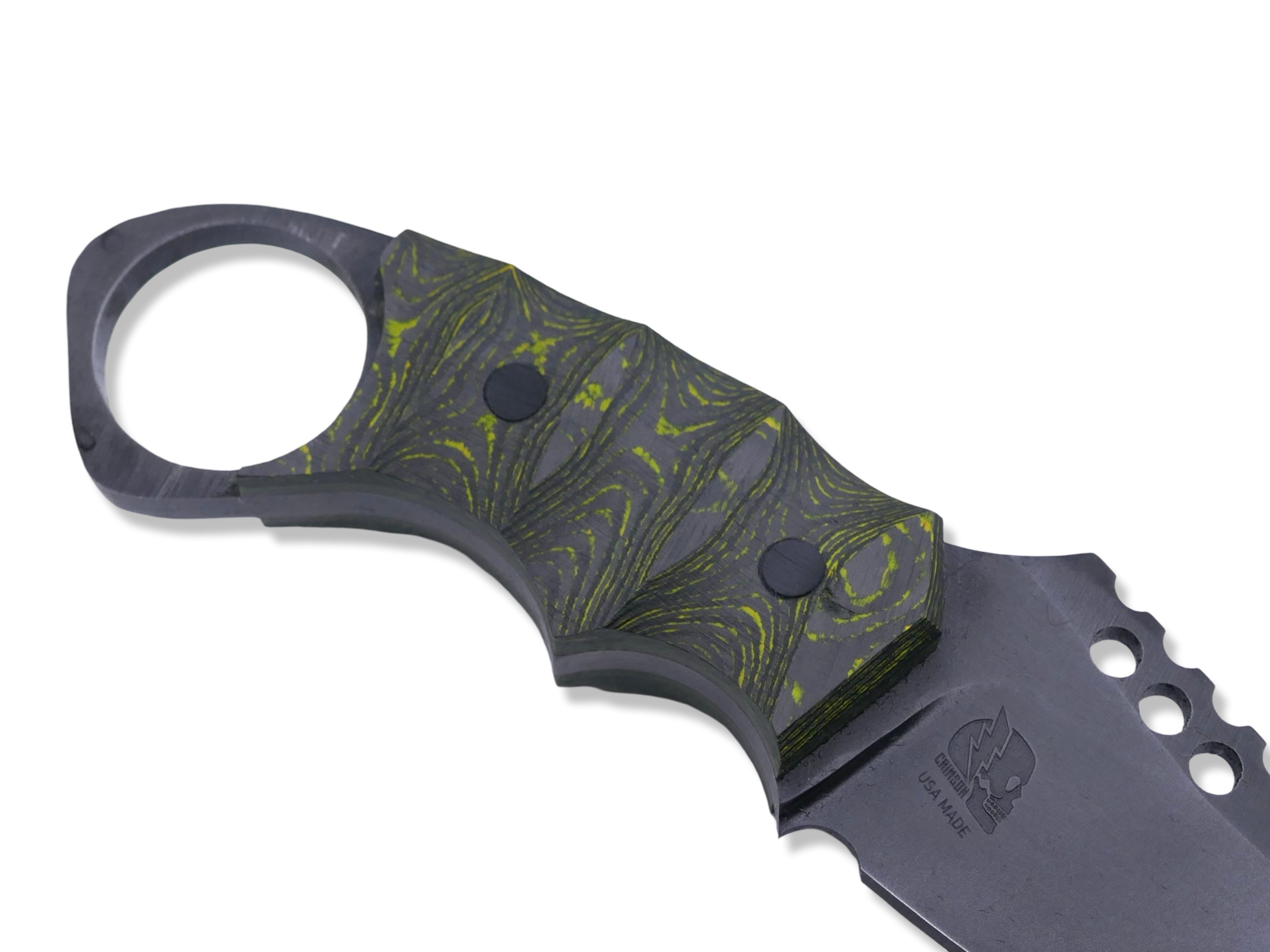 IRON WOLF Black Ops Custom 1 of 1 - Camo Carbon Toxic Moss + OD Green Liner / Carbon Fiber Pins