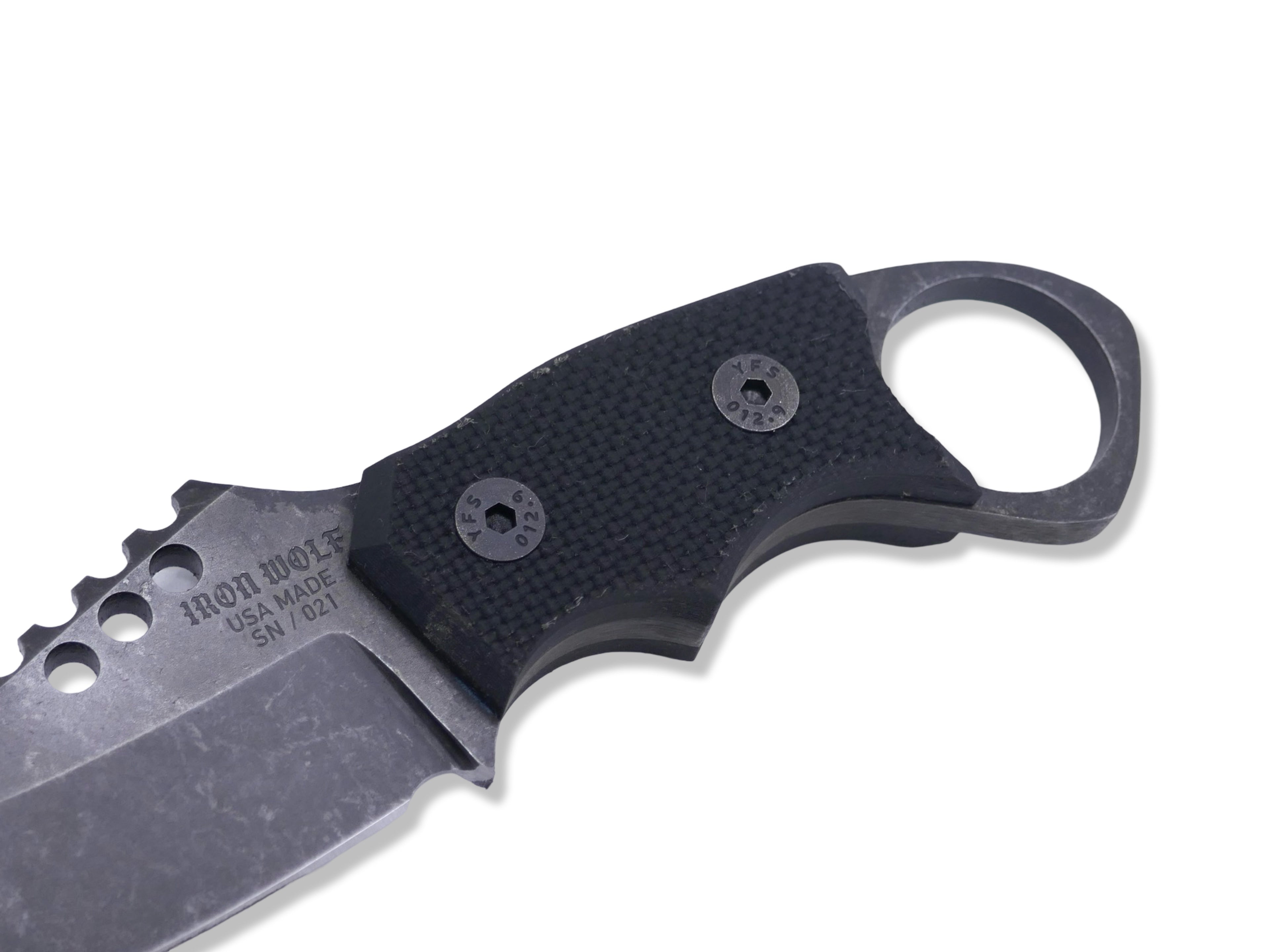IRON WOLF - Dark Stonewash / Textured G-10 Handle