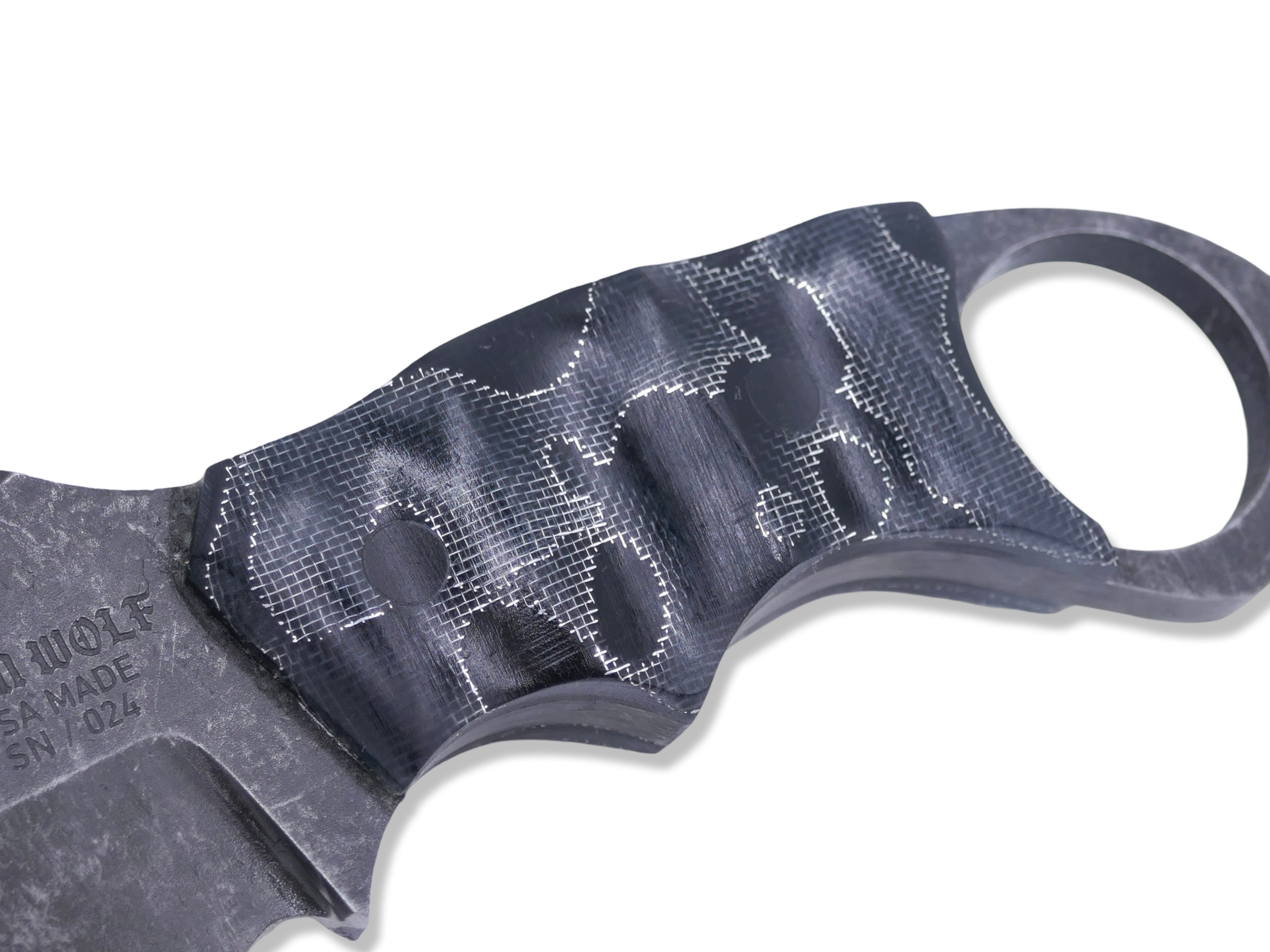 IRON WOLF - Dark Stonewash / Black Raffir Handle