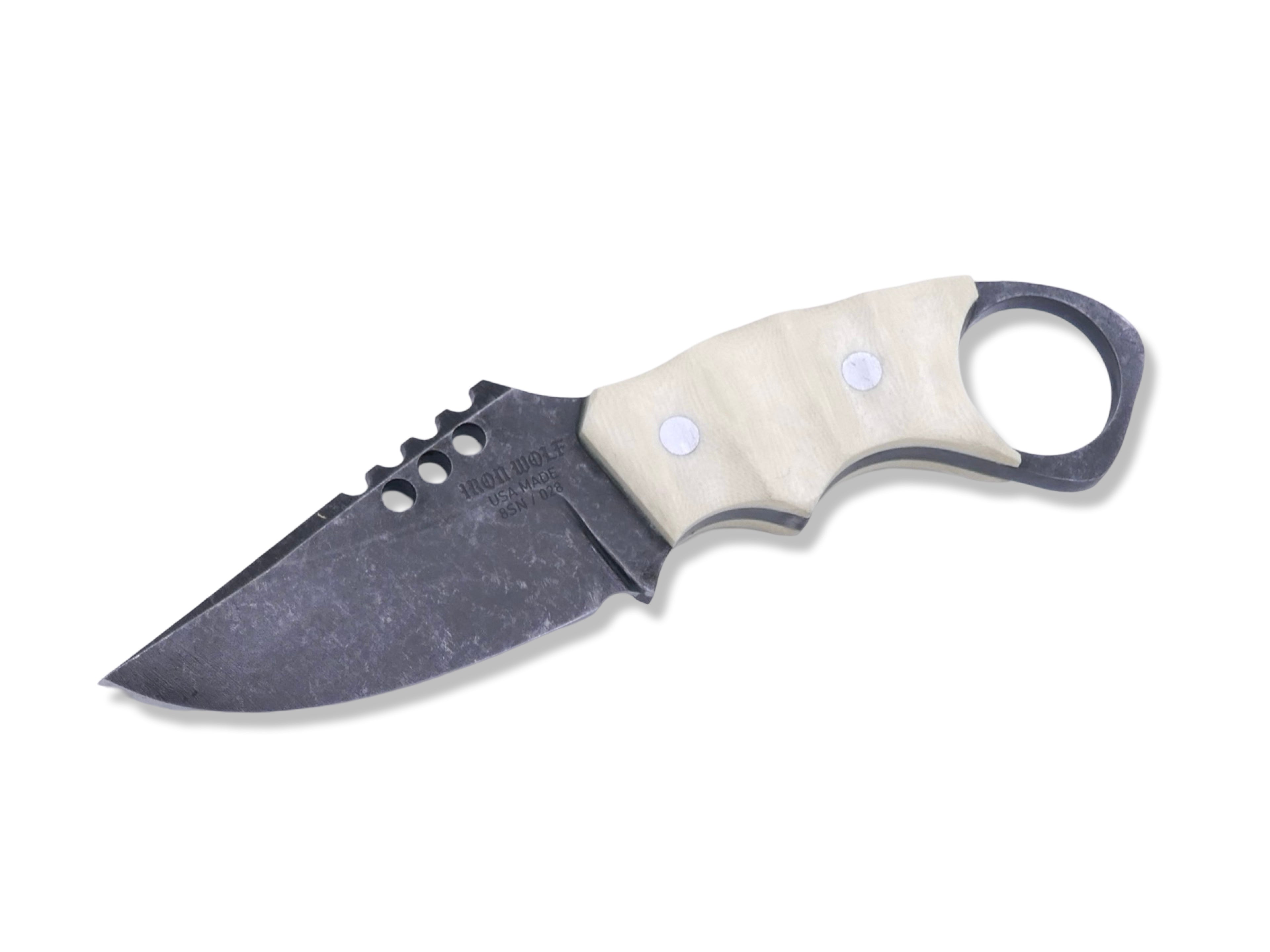 IRON WOLF - Dark Stonewash / Ivory G-10 Handle
