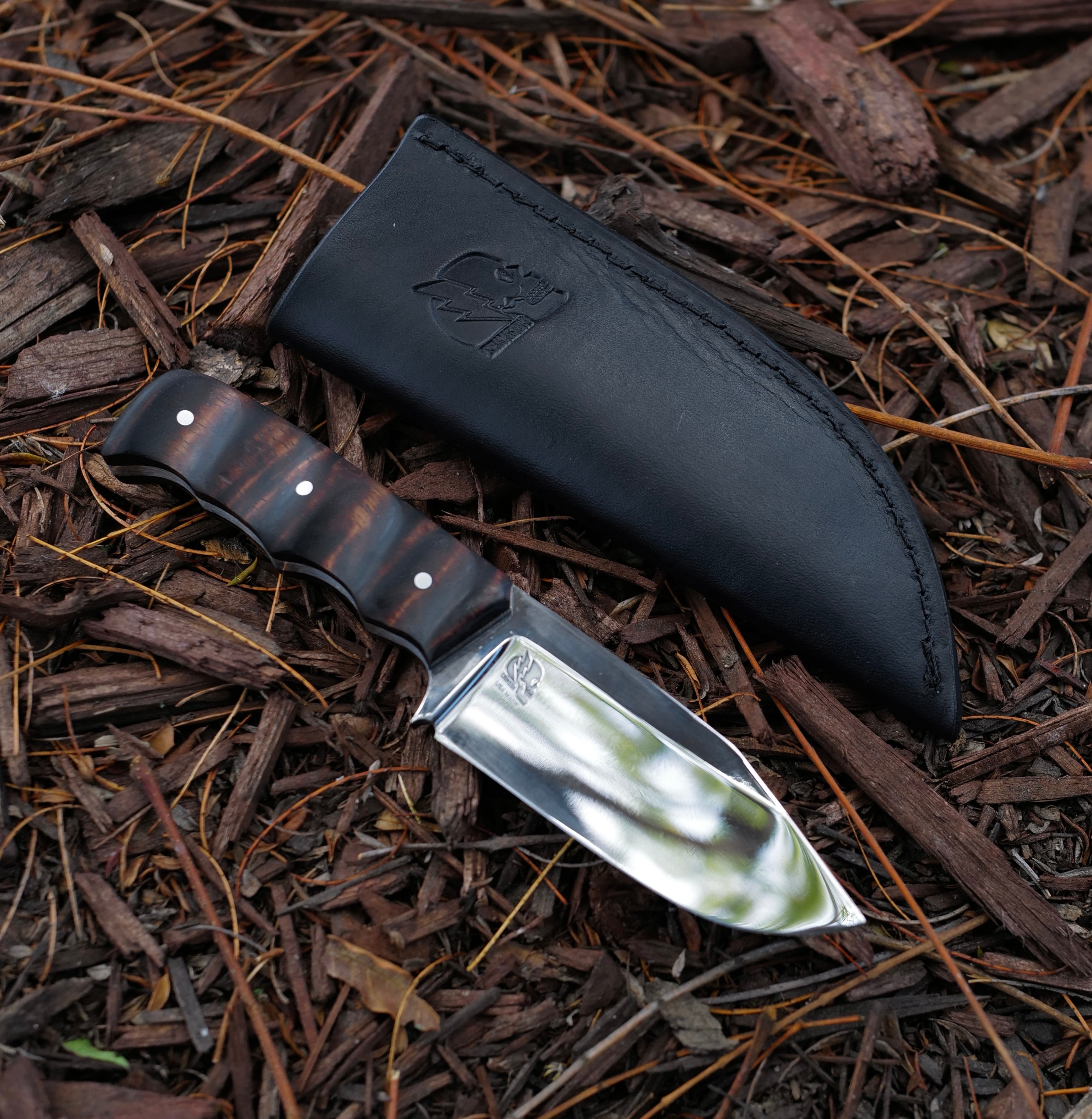 Slayer Mini Hollow Grind Custom - Mirror Polished / Hawaiian Koa Handle / Sheath Included