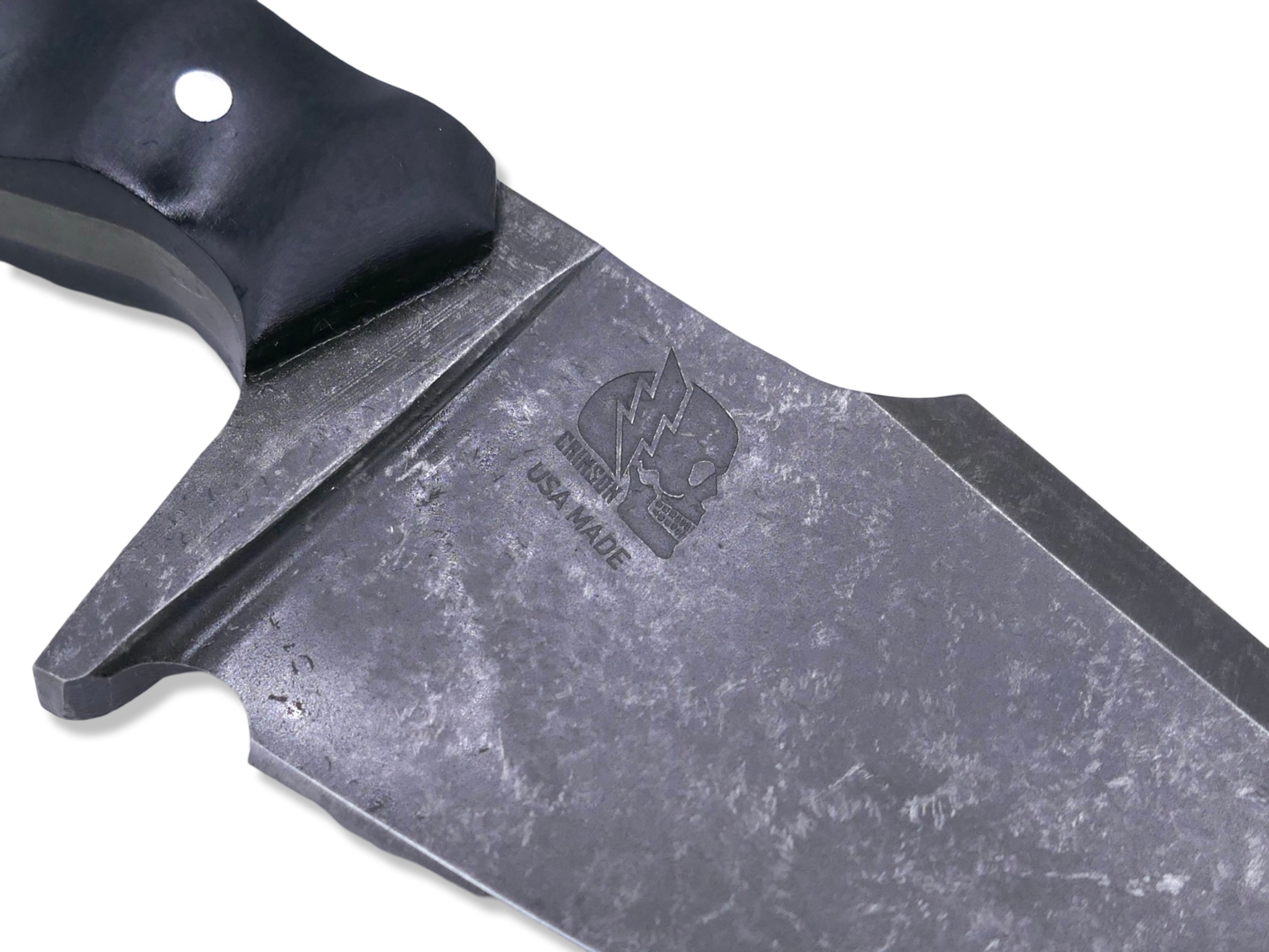 Reaper Custom 1 of 1 - Dark Stonewash Hollow Grind / Black G-10 + Camo Carbon Handle