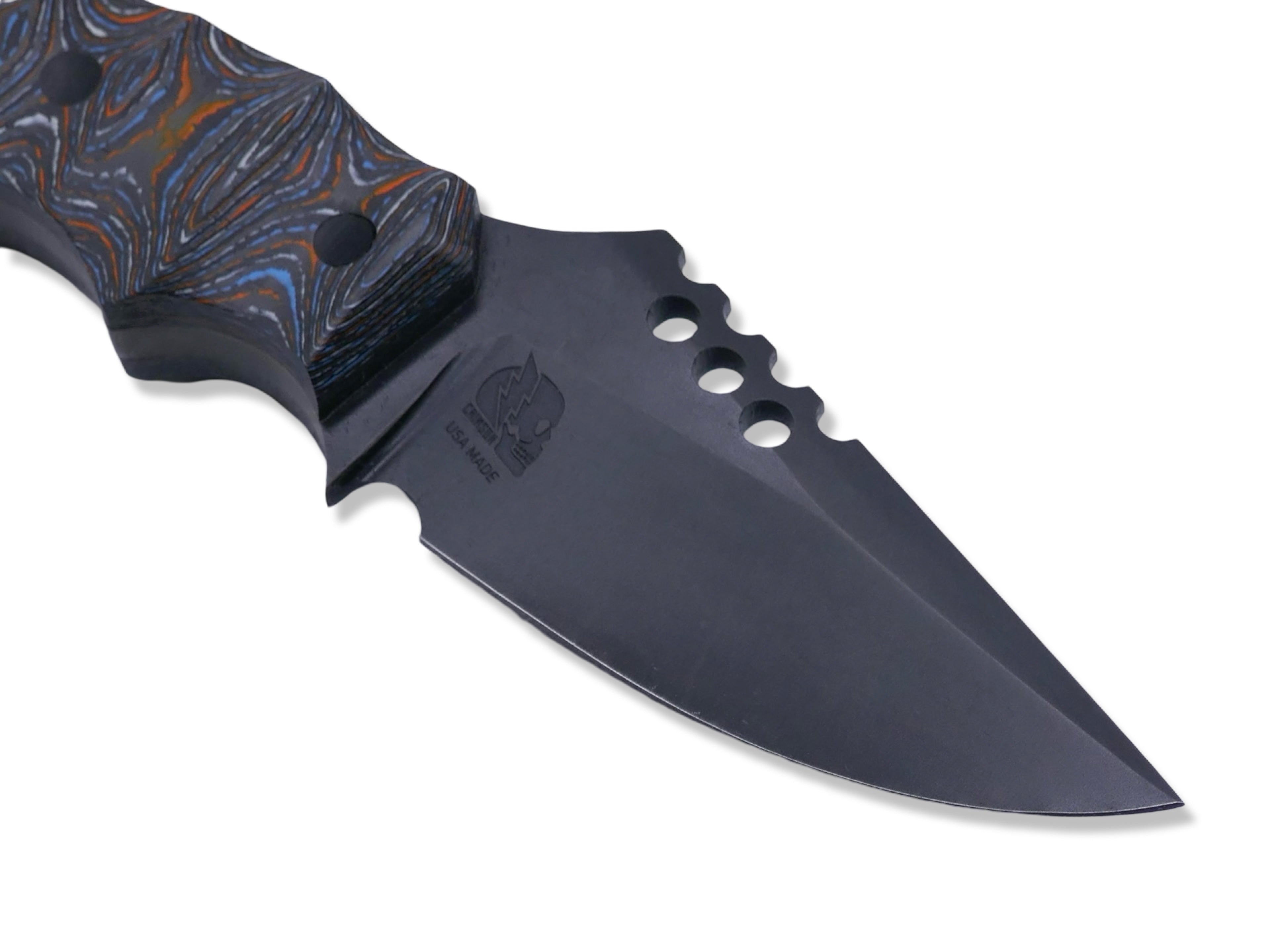 IRON WOLF Custom 1 of 1 - Tungsten Finish / Camo Carbon Handle / Carbon Fiber Pins