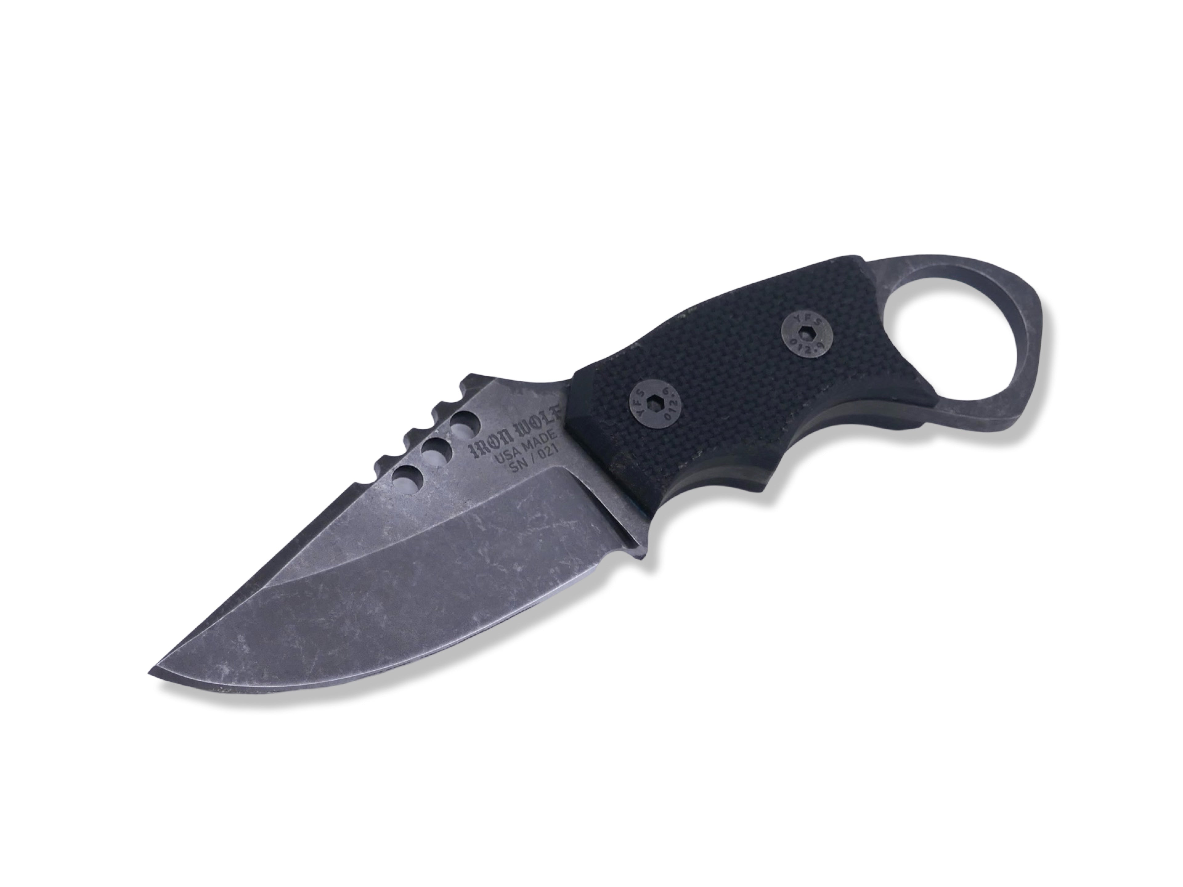 IRON WOLF - Dark Stonewash / Textured G-10 Handle