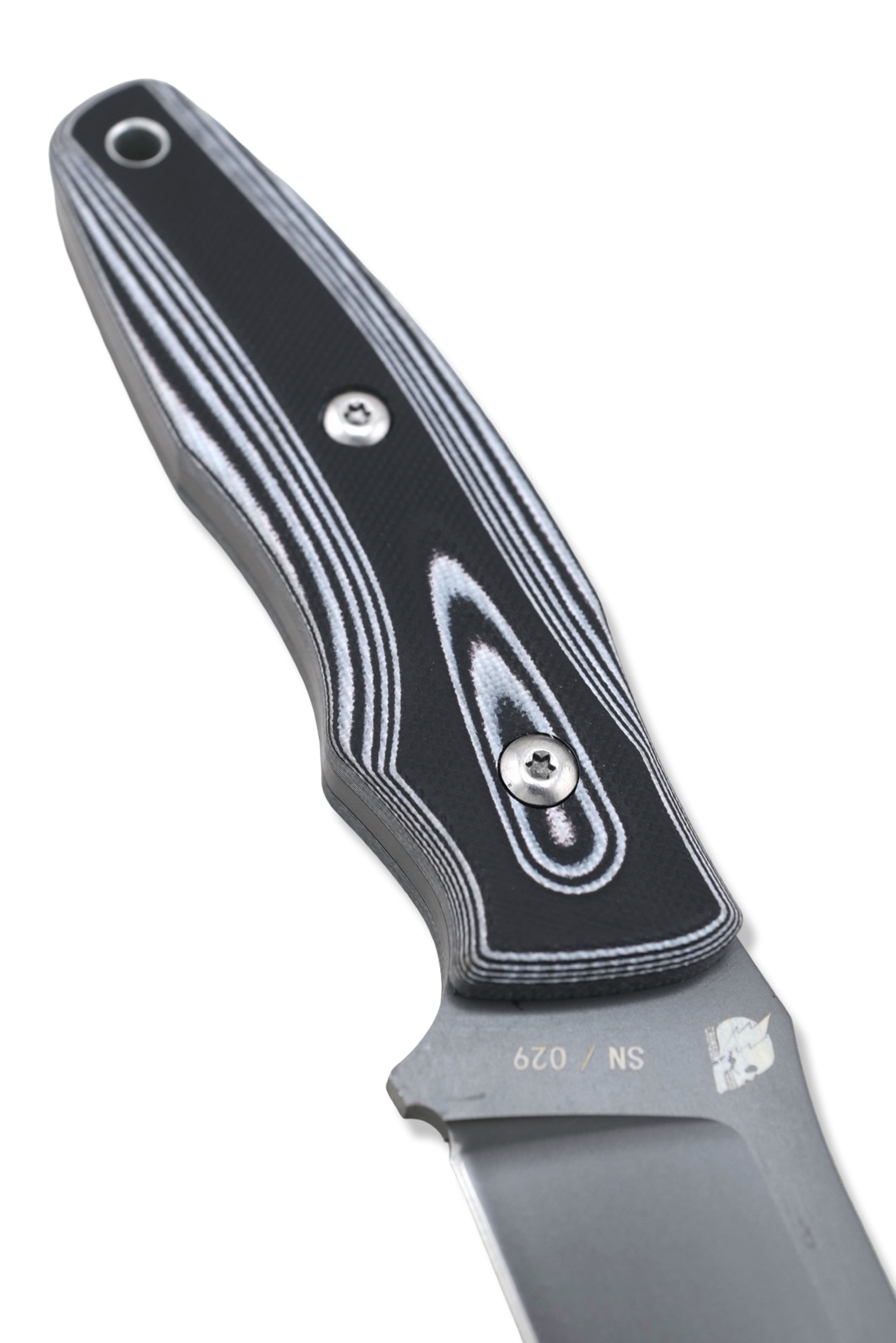 The Homelander - Black / White G-10 Handle / PVD Coated Blade / Kydex Sheath Included