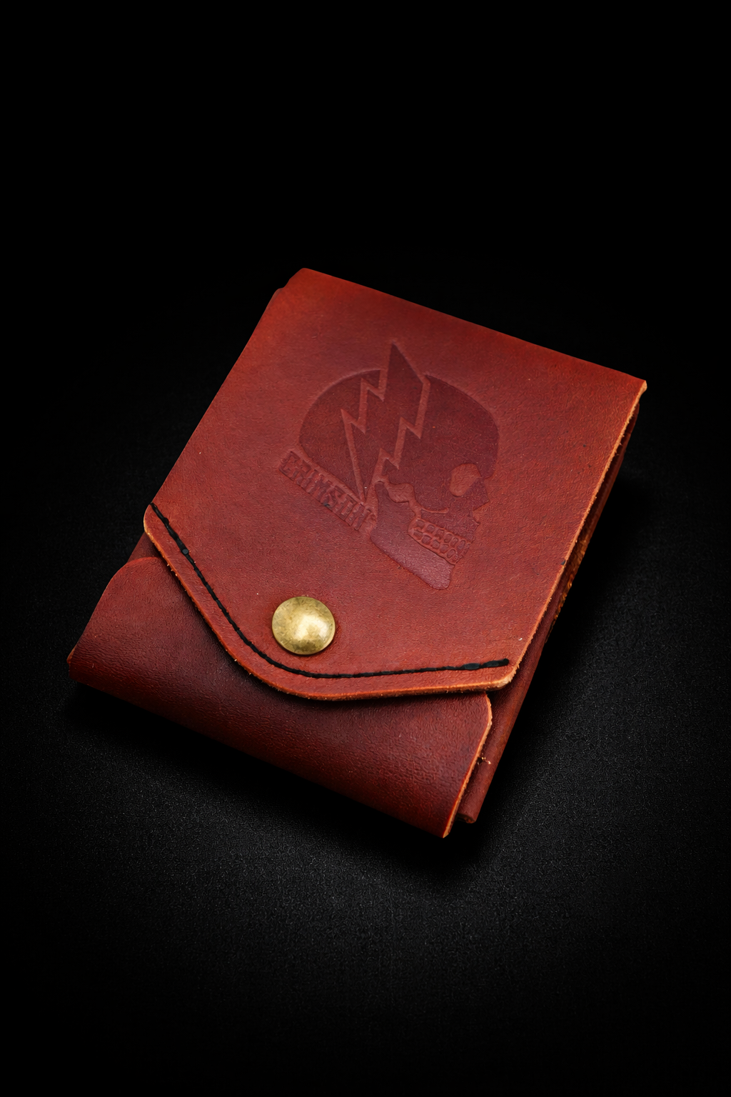 Crimson Blood Rider Wallet - Handmade Small Batch Leather Wallet