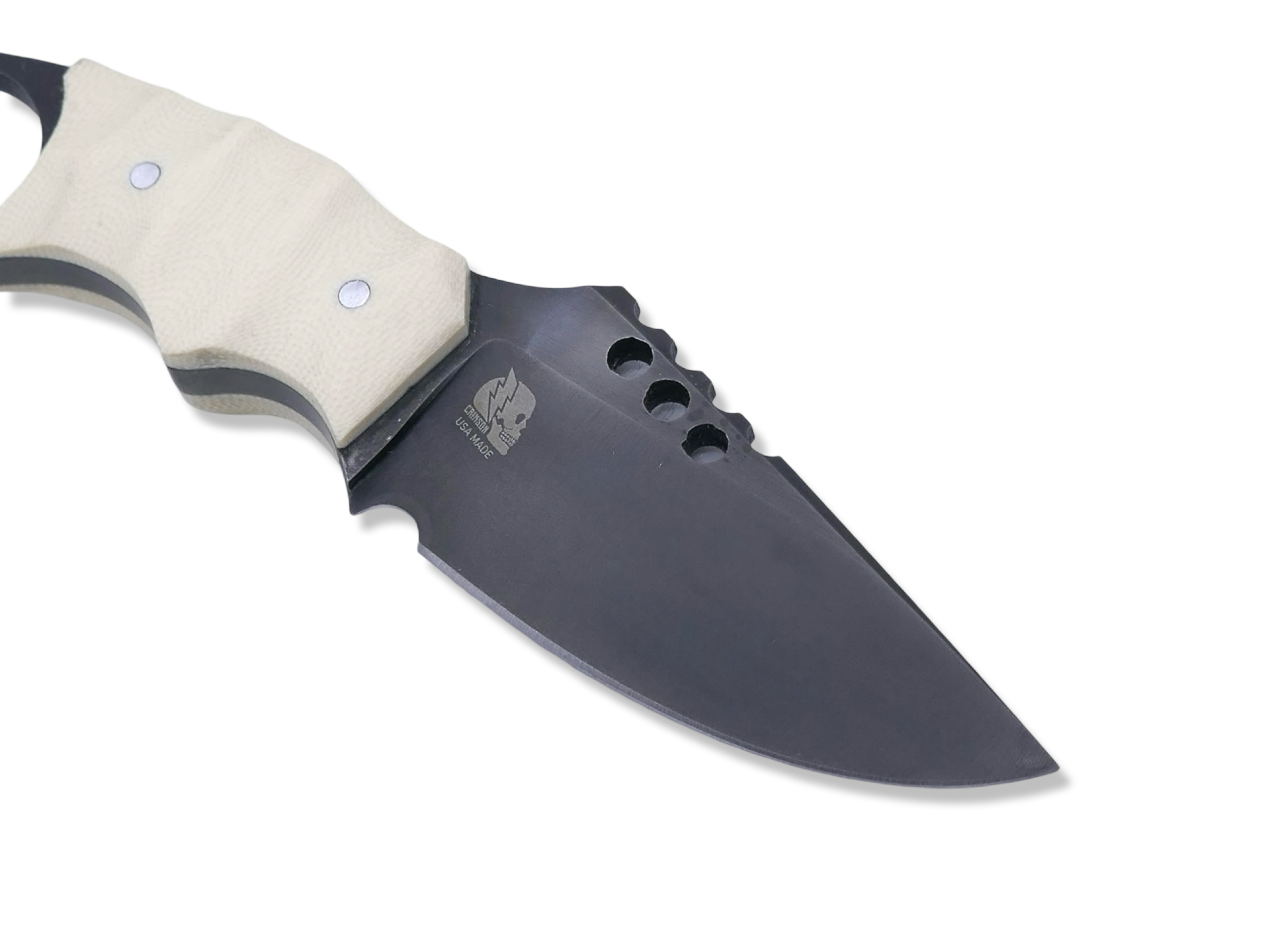 IRON WOLF - Black Ops / Ivory G-10 Handle - Sheath included