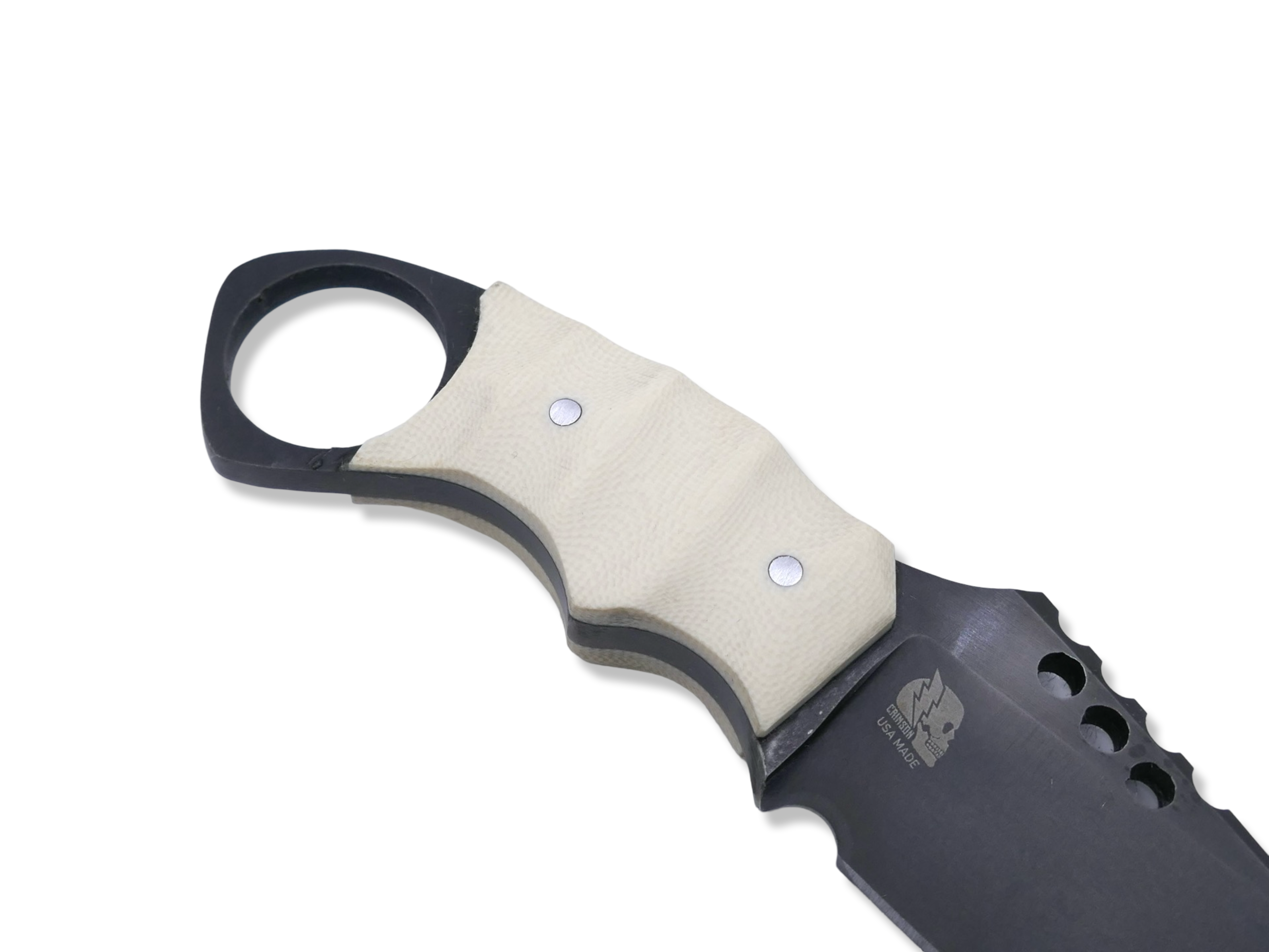 IRON WOLF - Black Ops / Ivory G-10 Handle - Sheath included
