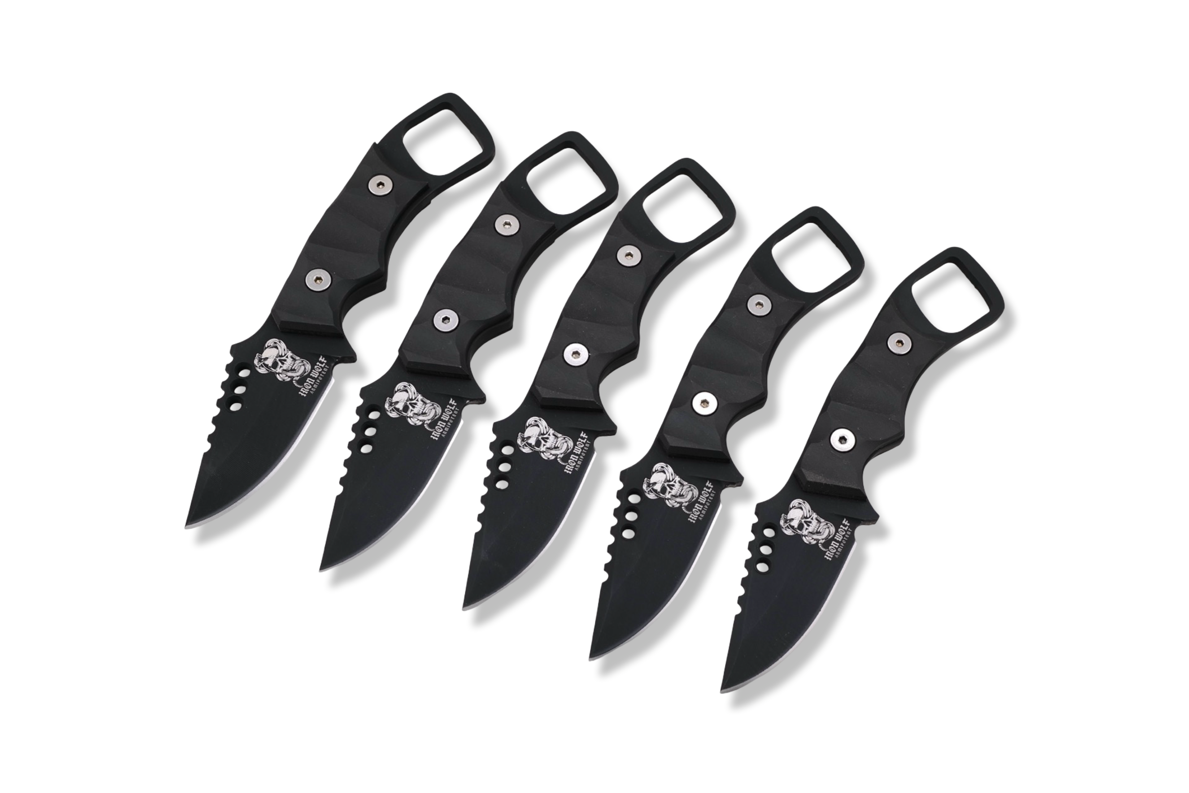 RPM Iron Wolf “ ARMIPOTENT “ - Black Cerakote / Black Richlite Handle / Leather Sheath Included / LIMITED TO 5 PIECES