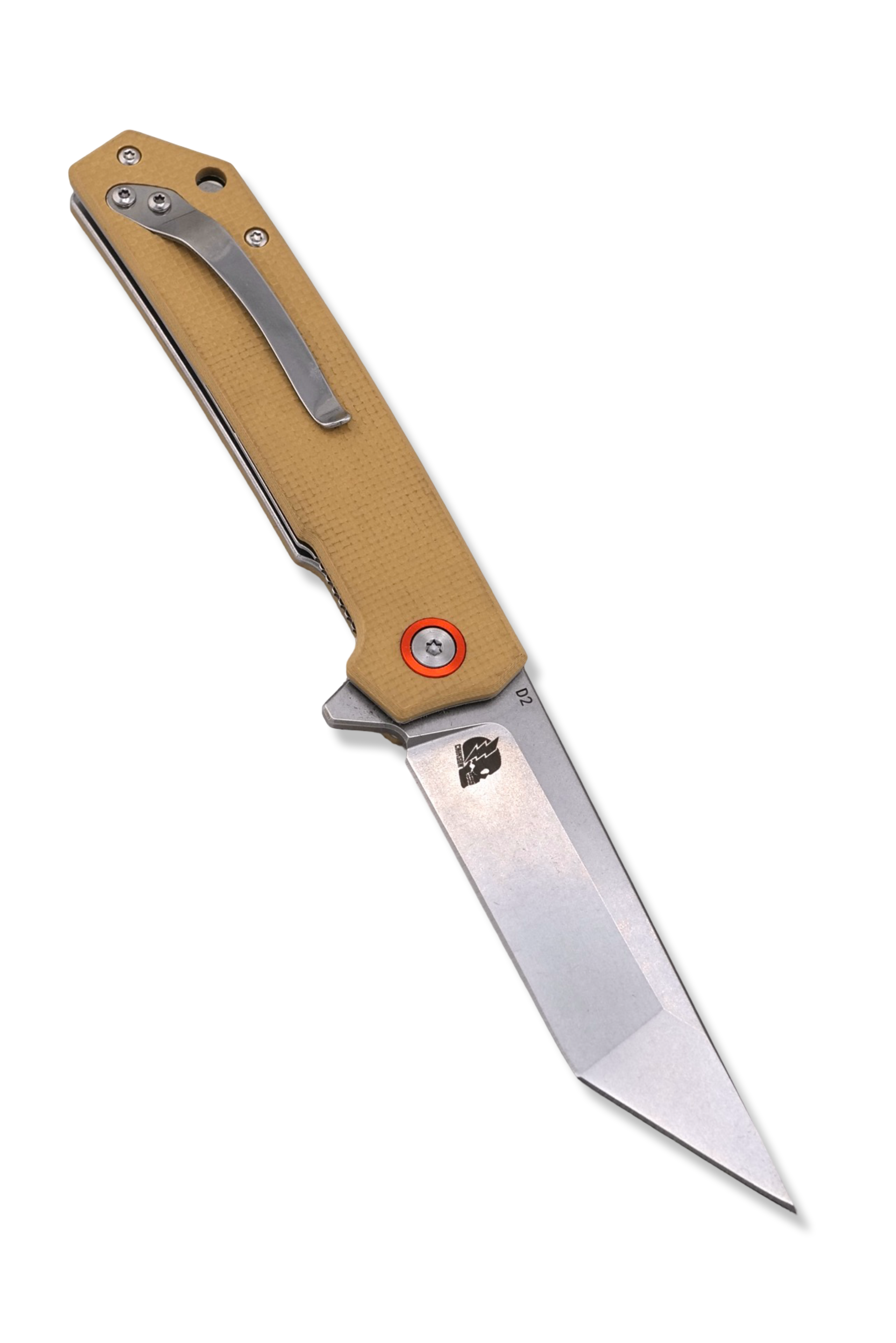 P1 Flipper Tanto - Tan Micarta Handle / Stonewash Blade